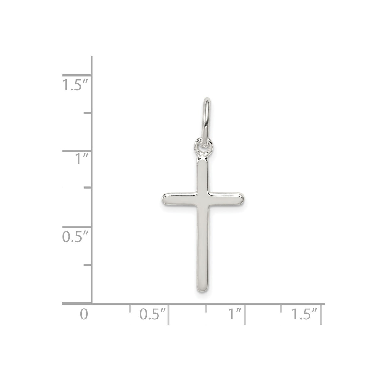 Sterling Silver Cross Pendant with High Polish Finish, Modern Minimalist Faith Jewelry for Men and Women