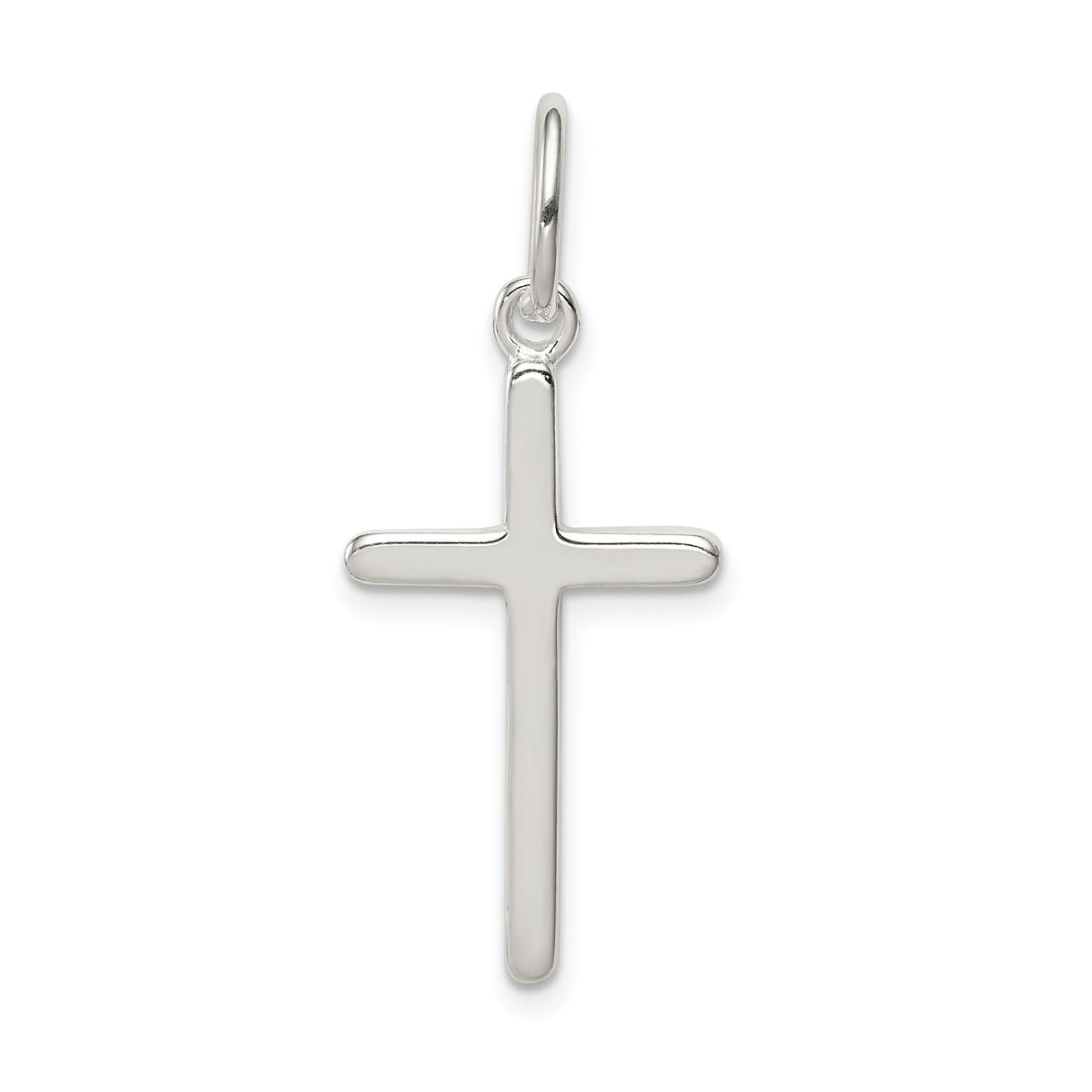 Sterling Silver Cross Pendant with High Polish Finish, Modern Minimalist Faith Jewelry for Men and Women