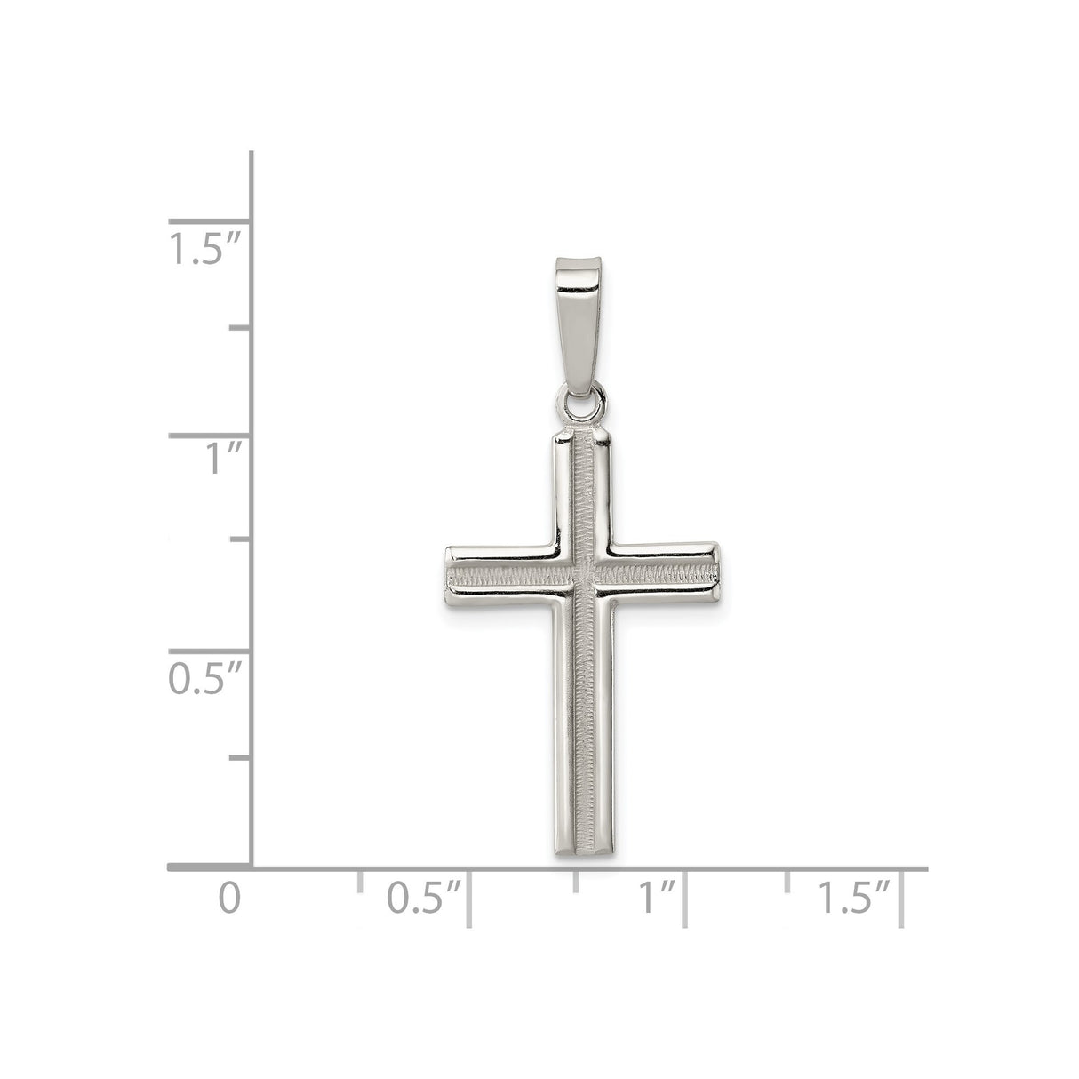 Sterling Silver Cross Pendant with Matte Finish and Clean Lines for Men and Women
