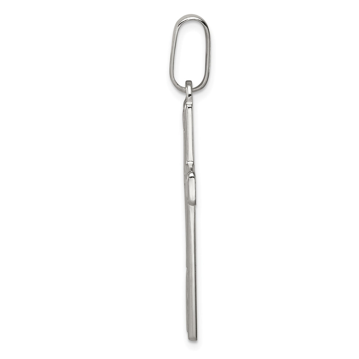 Sterling Silver Cross Pendant with Raised Latin Cross Detail, Modern Christian Design