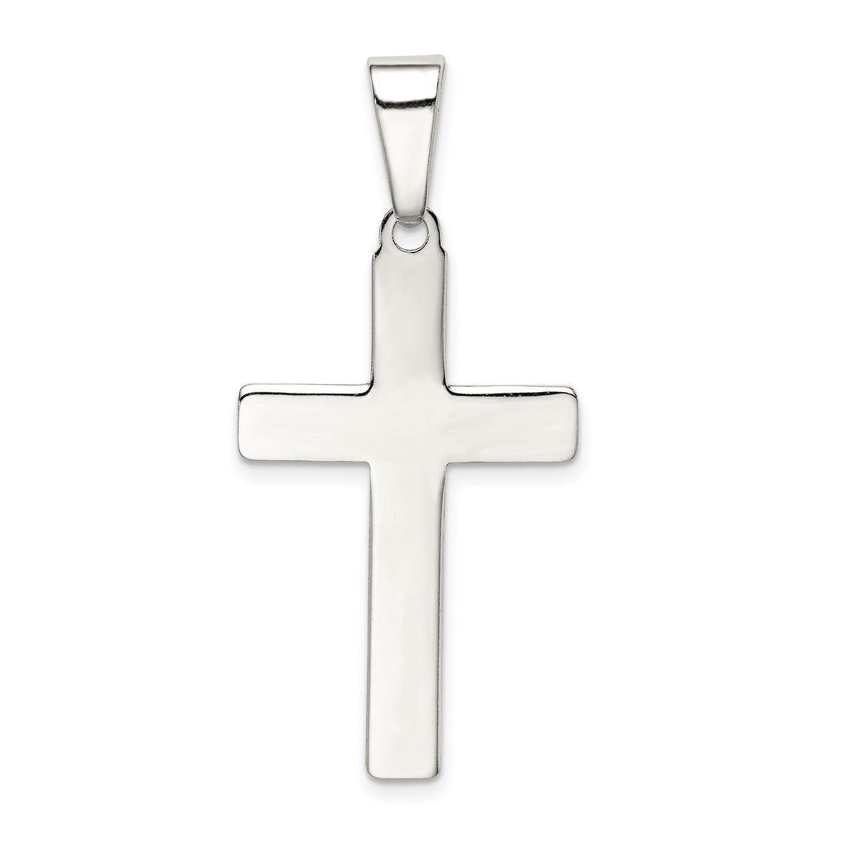 Sterling Silver Cross Pendant with Raised Latin Cross Detail, Modern Christian Design