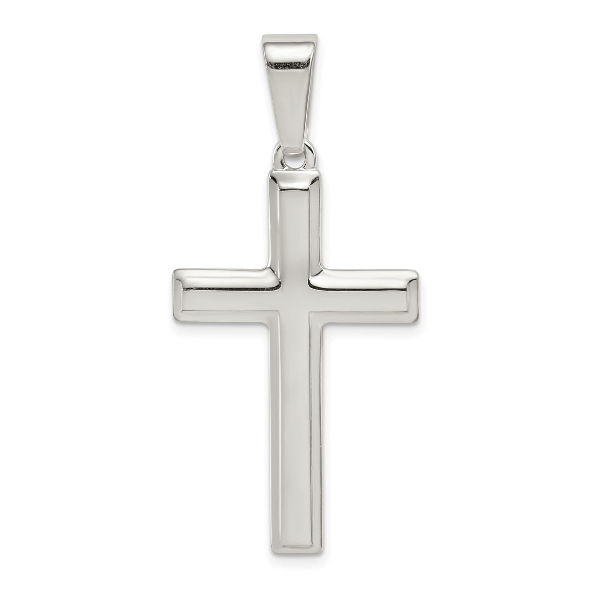 Sterling Silver Cross Pendant with Mirror Finish Latin Cross Design for Men and Women
