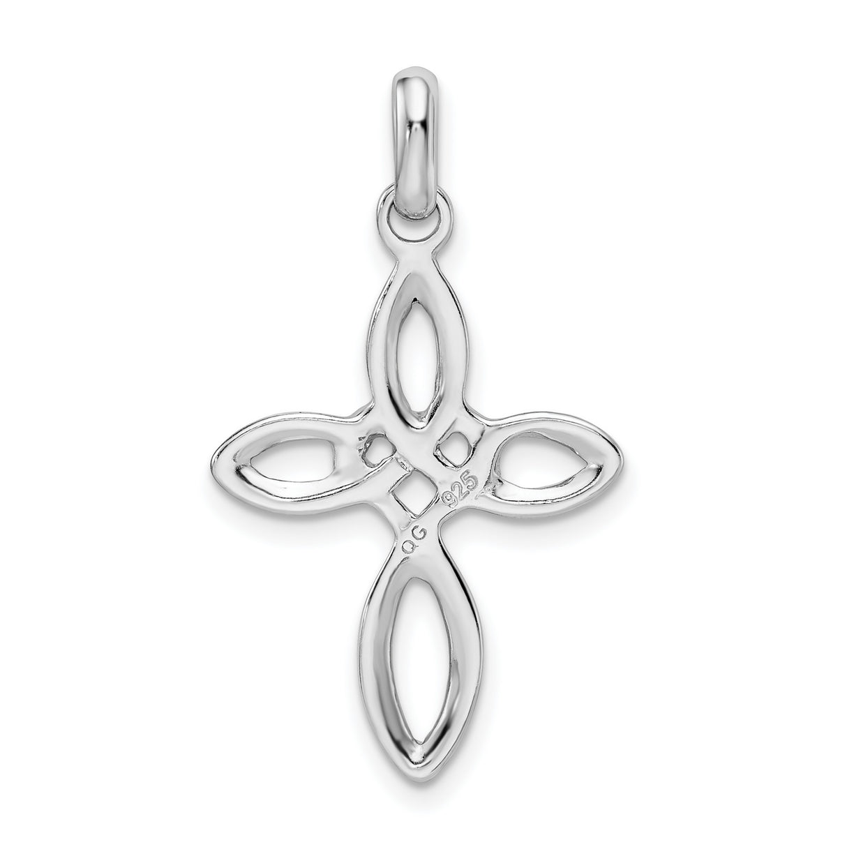 Sterling Silver Cross Pendant with Celtic Knot Design and Openwork Arms