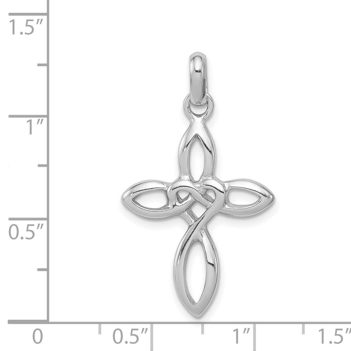 Sterling Silver Cross Pendant with Celtic Knot Design and Openwork Arms