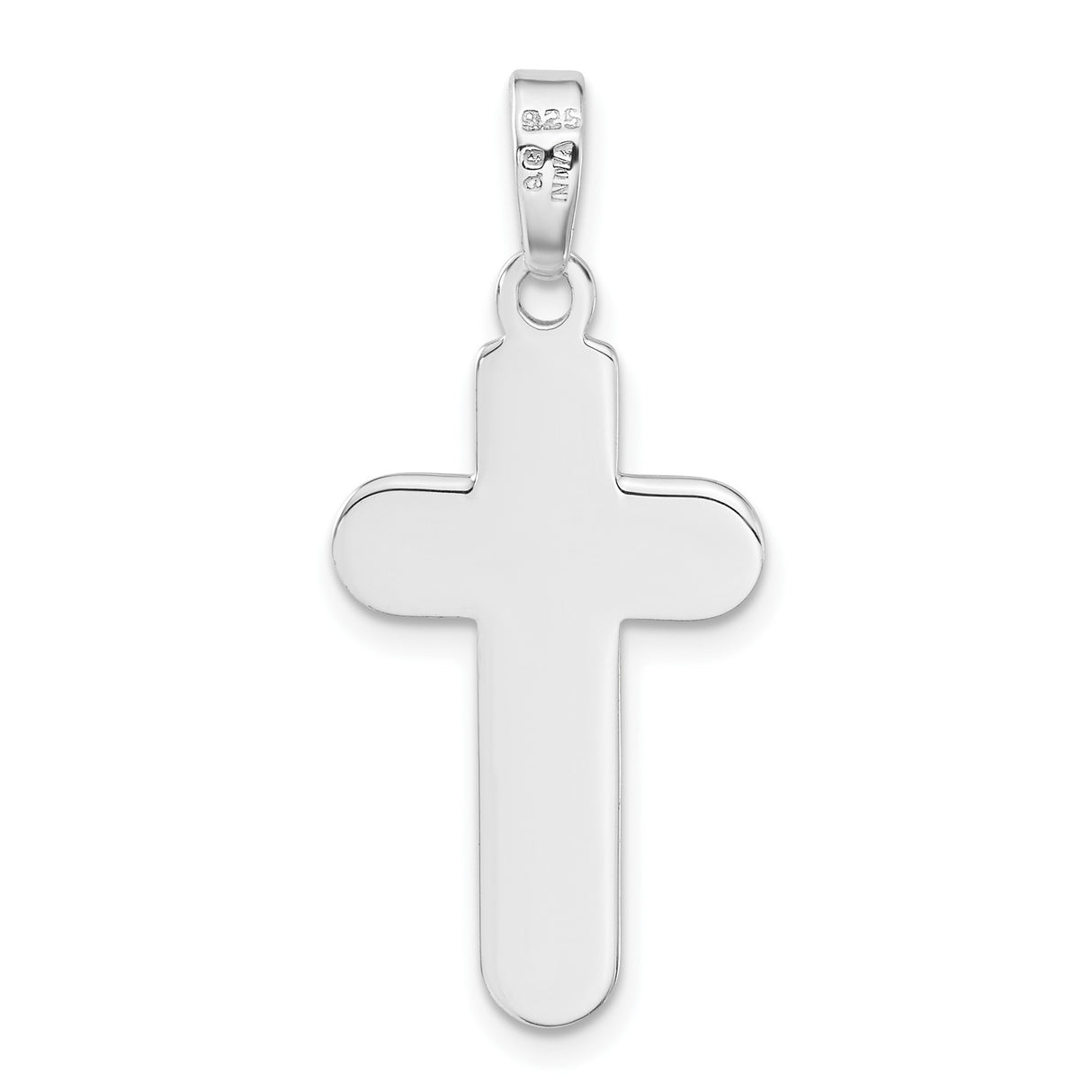 Sterling Silver Cross Pendant with Polished Matte Finish and Star Accent, Unisex Spiritual Jewelry