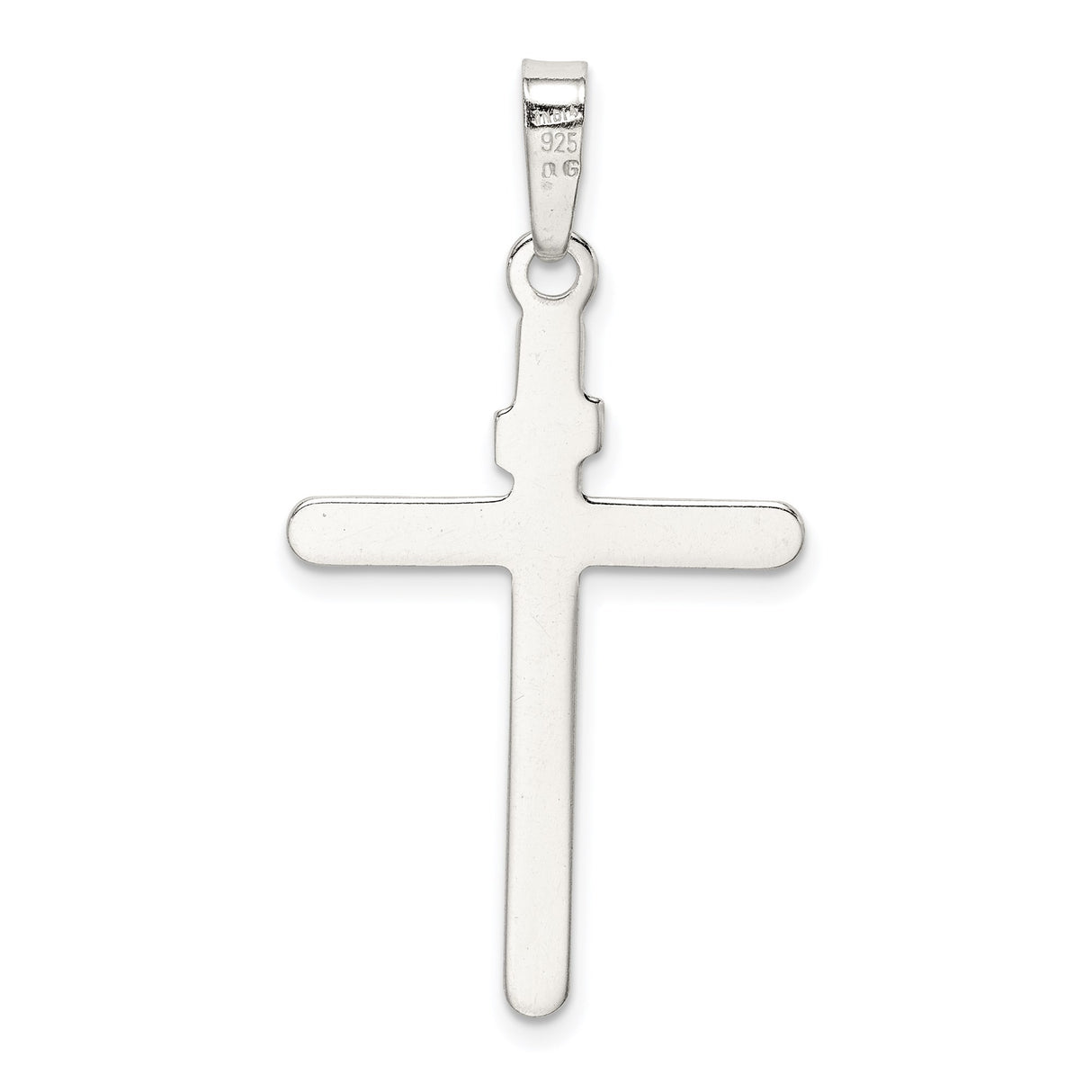 Sterling Silver INRI Cross Pendant, Polished Finish Religious Symbol for Men and Women