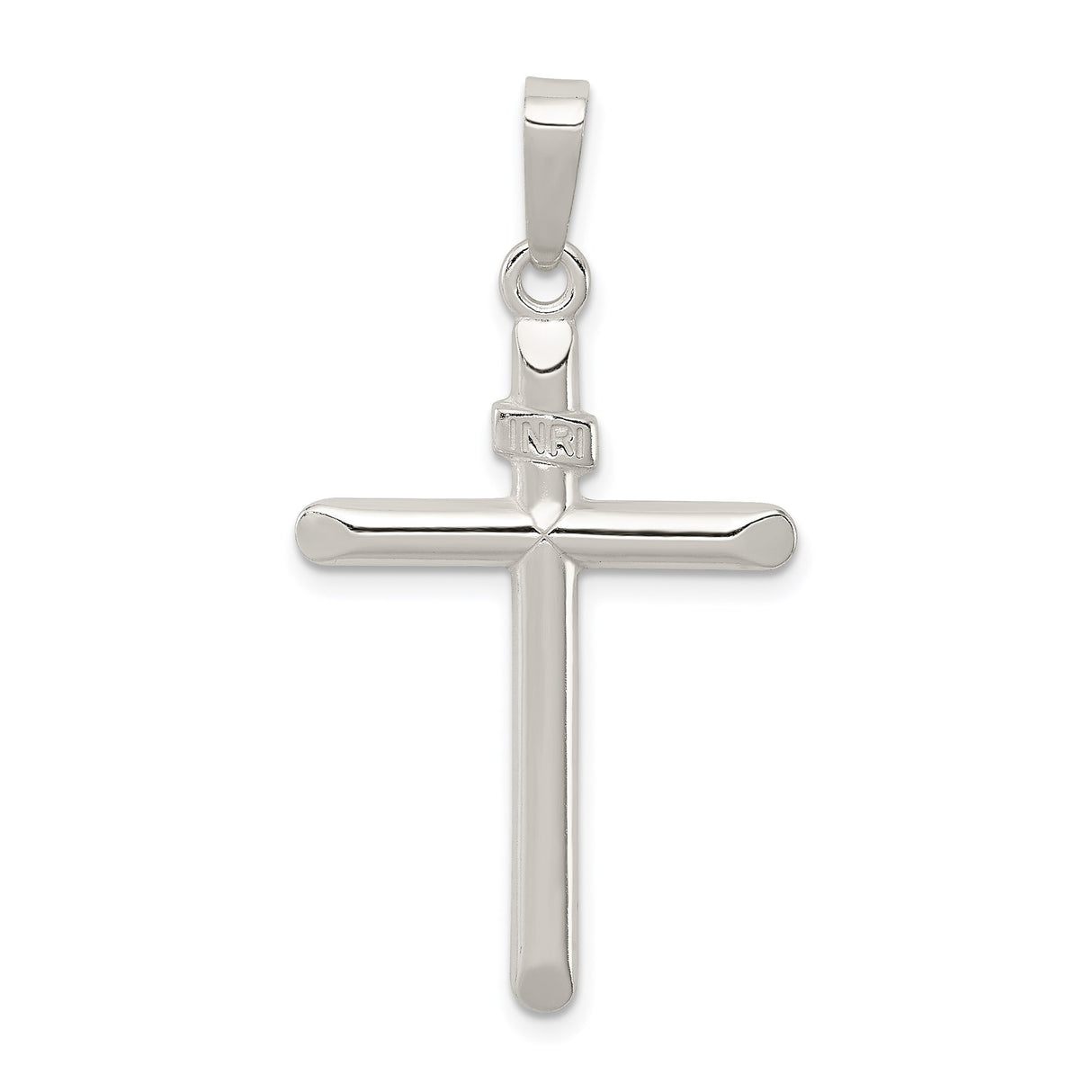 Sterling Silver INRI Cross Pendant, Polished Finish Religious Symbol for Men and Women