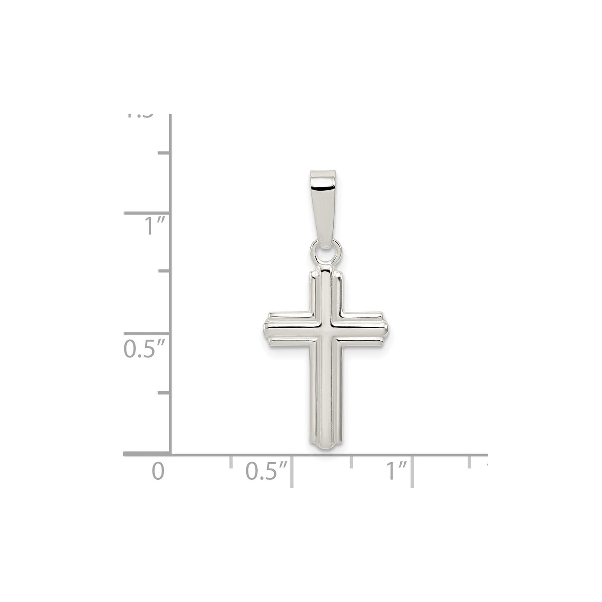 Sterling Silver Cross Pendant with Sleek Layered Minimalist Design for Men and Women