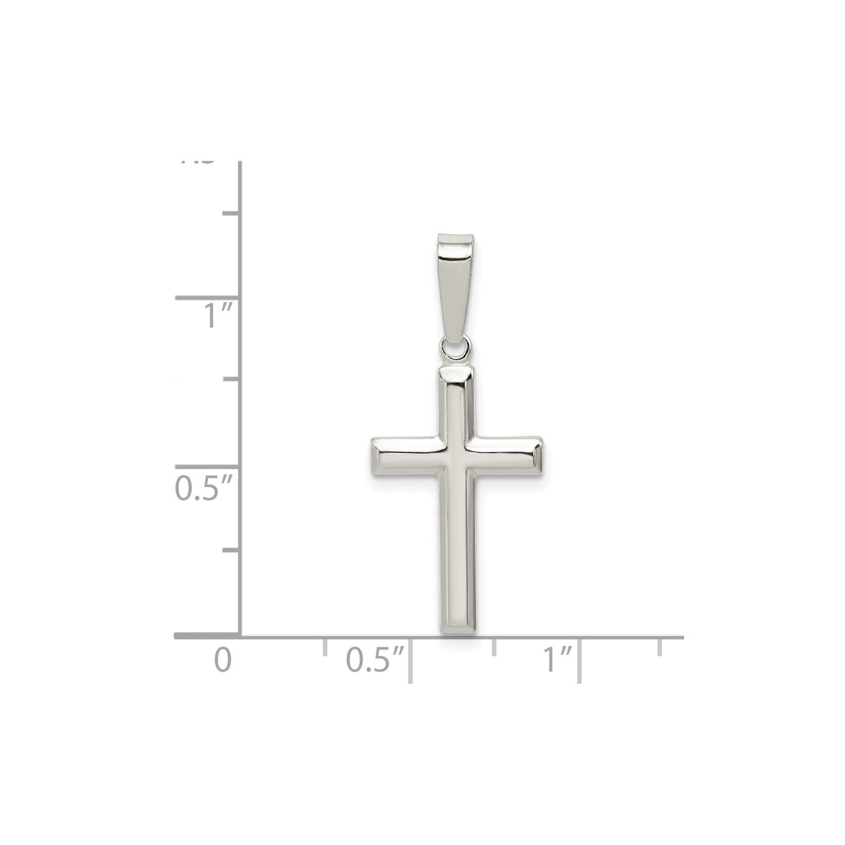 Sterling Silver Cross Pendant with Polished Latin Cross Design, Unisex Religious Jewelry