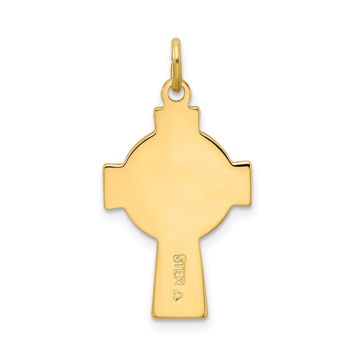 Sterling Silver Celtic Cross Pendant with Green Enamel Inlay and Halo Accents