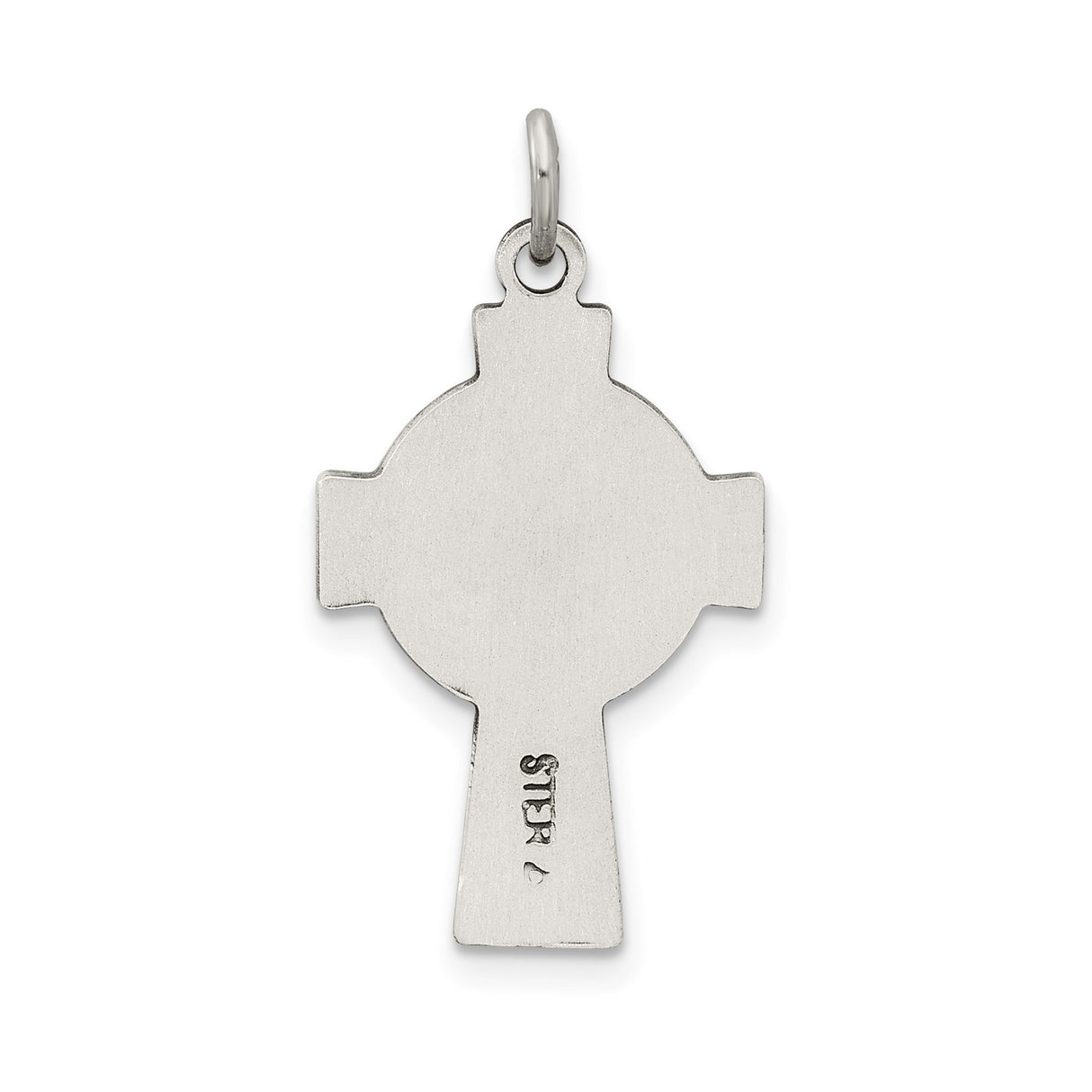 Sterling Silver Celtic Cross Pendant with Antique Finish, Knotwork Halo Design, Christian Jewelry