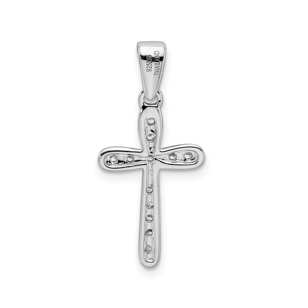 Sterling Silver Cross Pendant with Cubic Zirconia, Modern Faith Jewelry for Men and Women