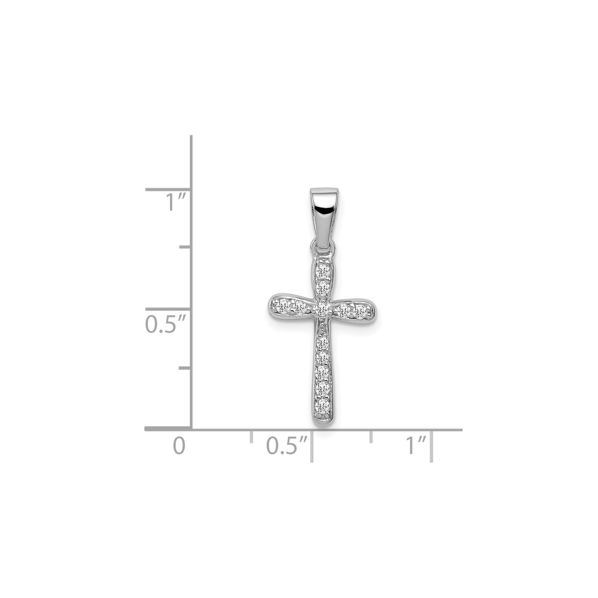 Sterling Silver Cross Pendant with Cubic Zirconia, Modern Faith Jewelry for Men and Women