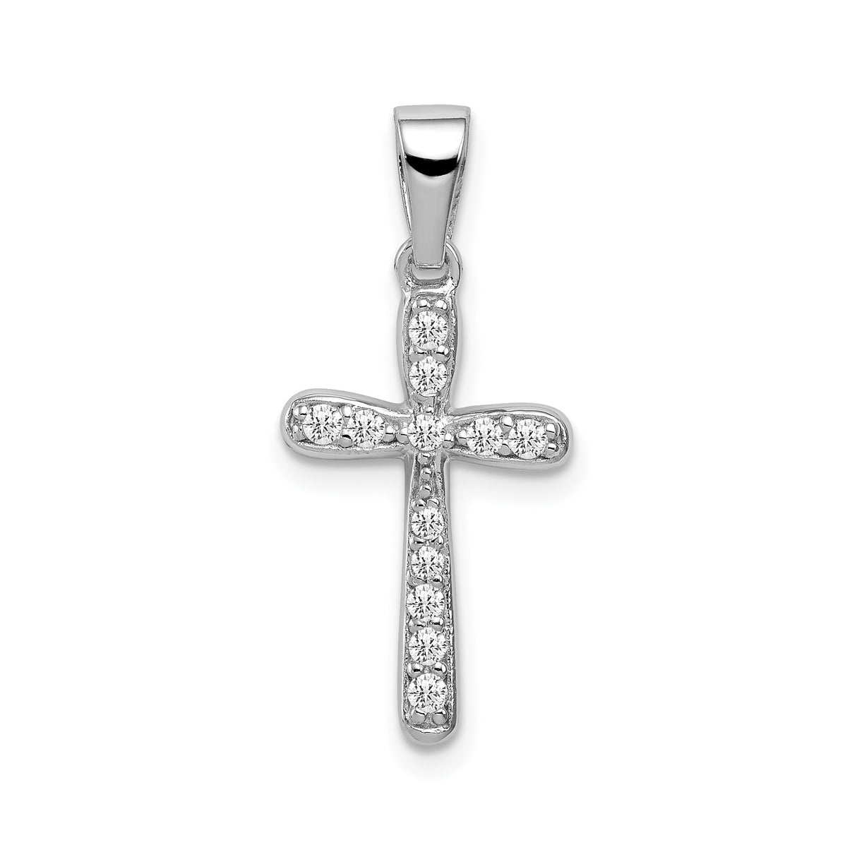 Sterling Silver Cross Pendant with Cubic Zirconia, Modern Faith Jewelry for Men and Women