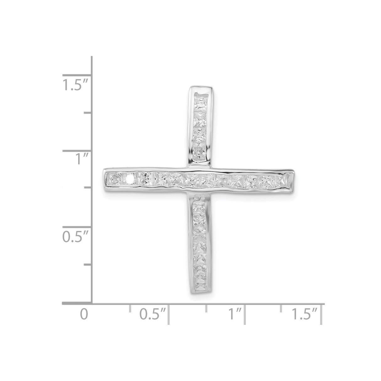 Sterling Silver Cross Pendant with Cubic Zirconia, Minimalist Religious Jewelry for Men and Women