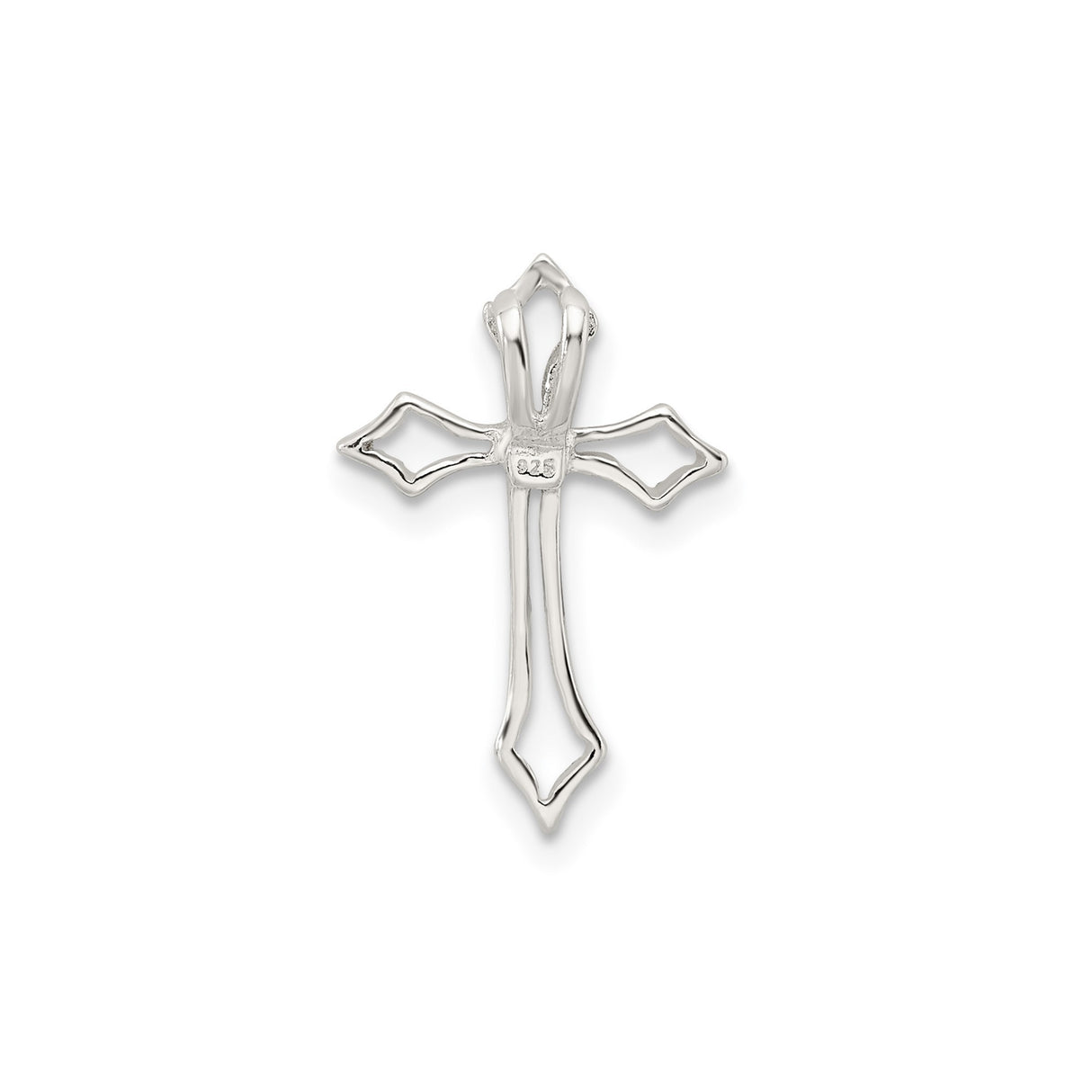 Sterling Silver Cross Pendant with Cubic Zirconia, Modern Minimalist Design for Men and Women