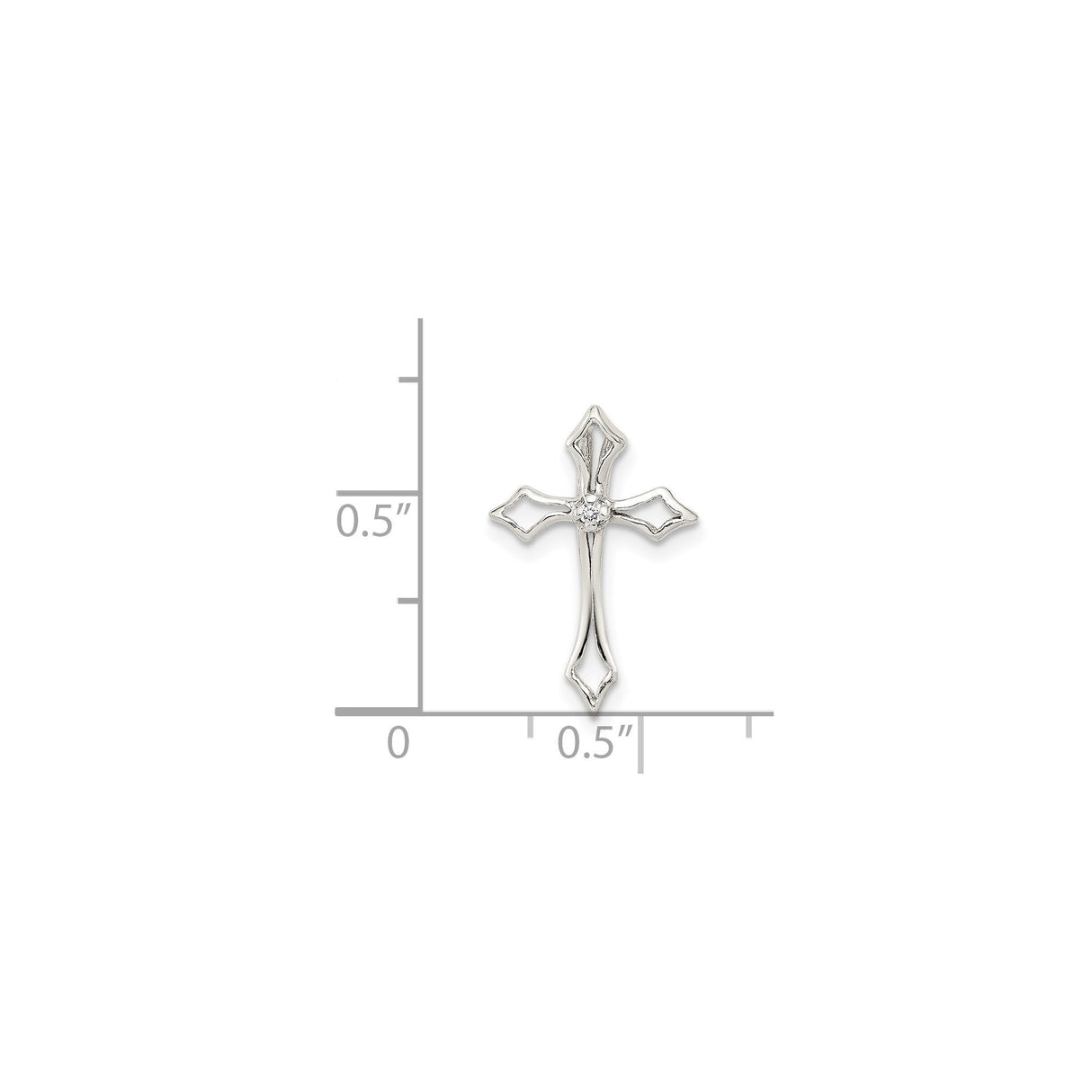 Sterling Silver Cross Pendant with Cubic Zirconia, Modern Minimalist Design for Men and Women