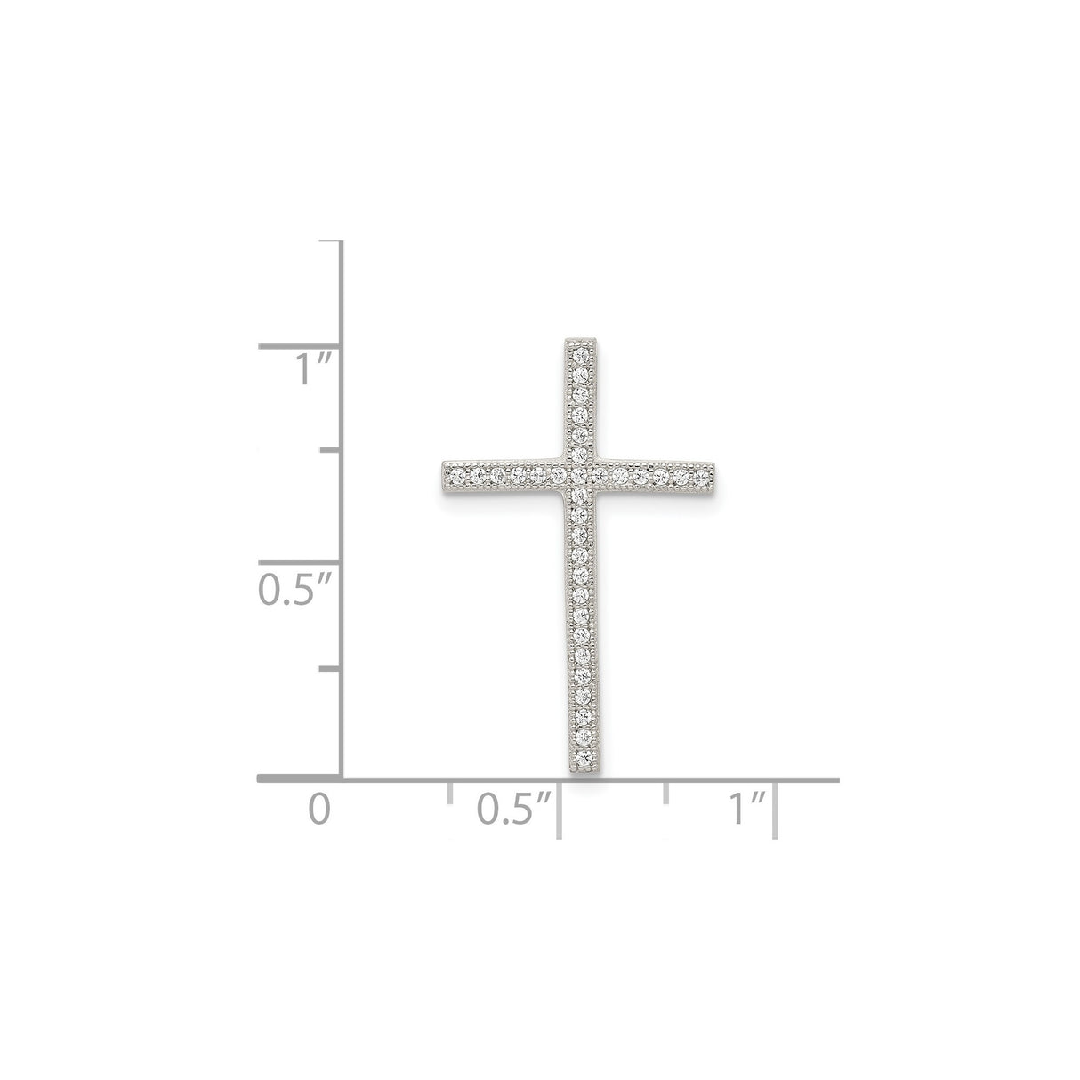 Sterling Silver Cross Pendant with Micro Pave Round Stones, Vintage Milgrain Design