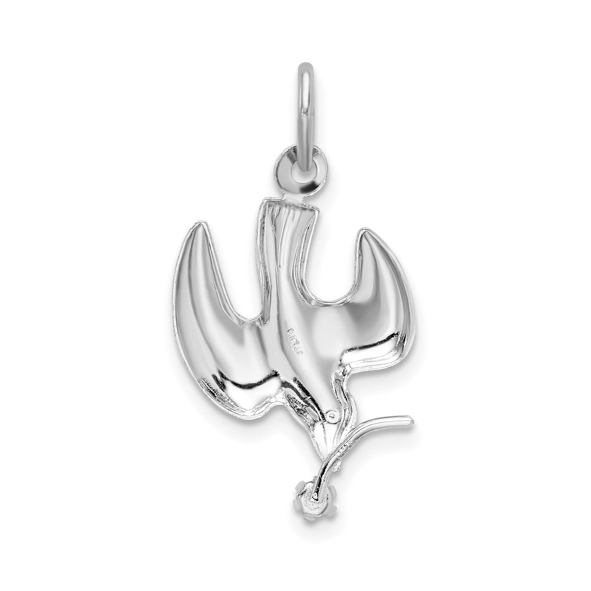 Sterling Silver Dove Pendant with Cubic Zirconia, Holy Spirit Symbol, Christian Jewelry