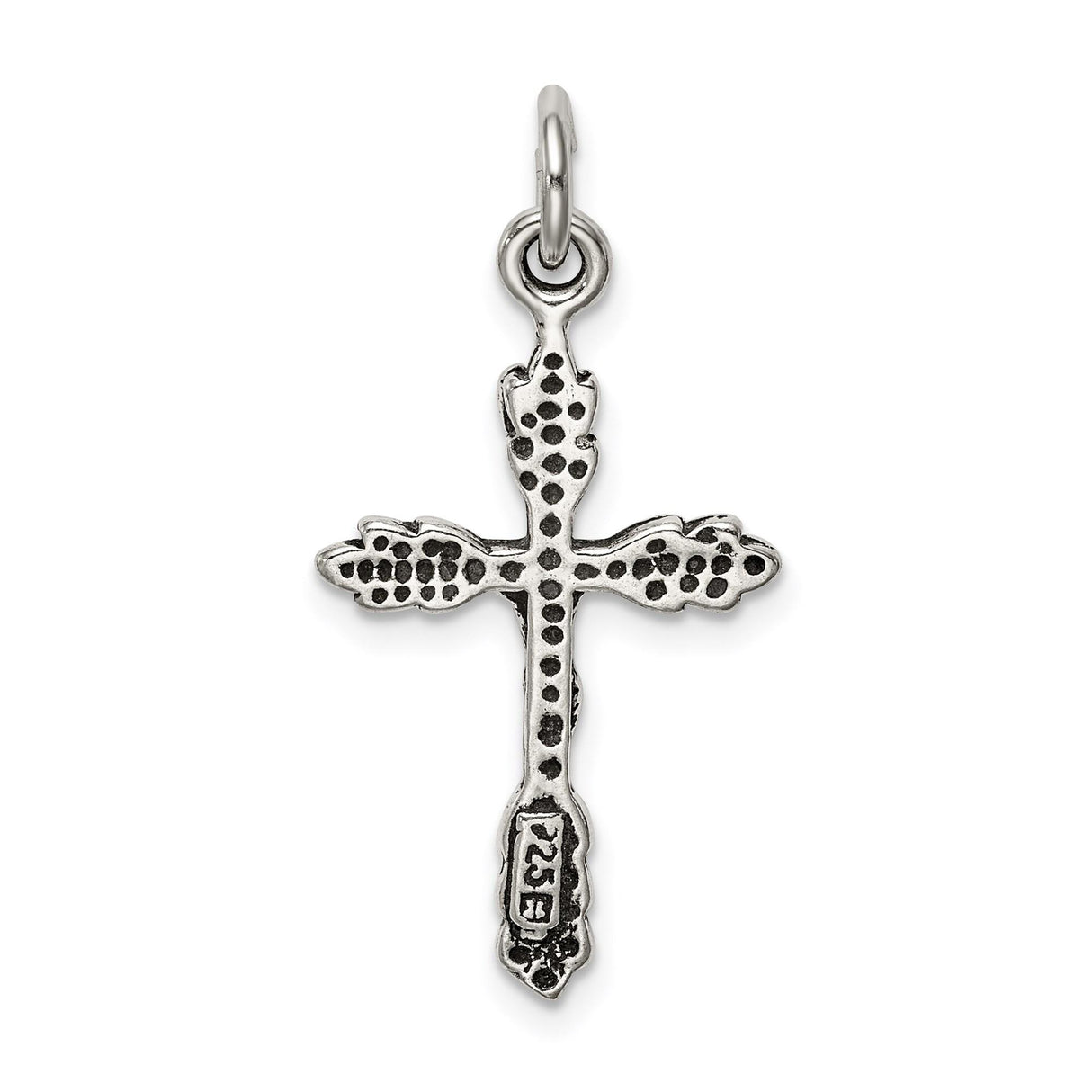 Sterling Silver Crucifix Cross Pendant with Branch Motif and Vine Detailing