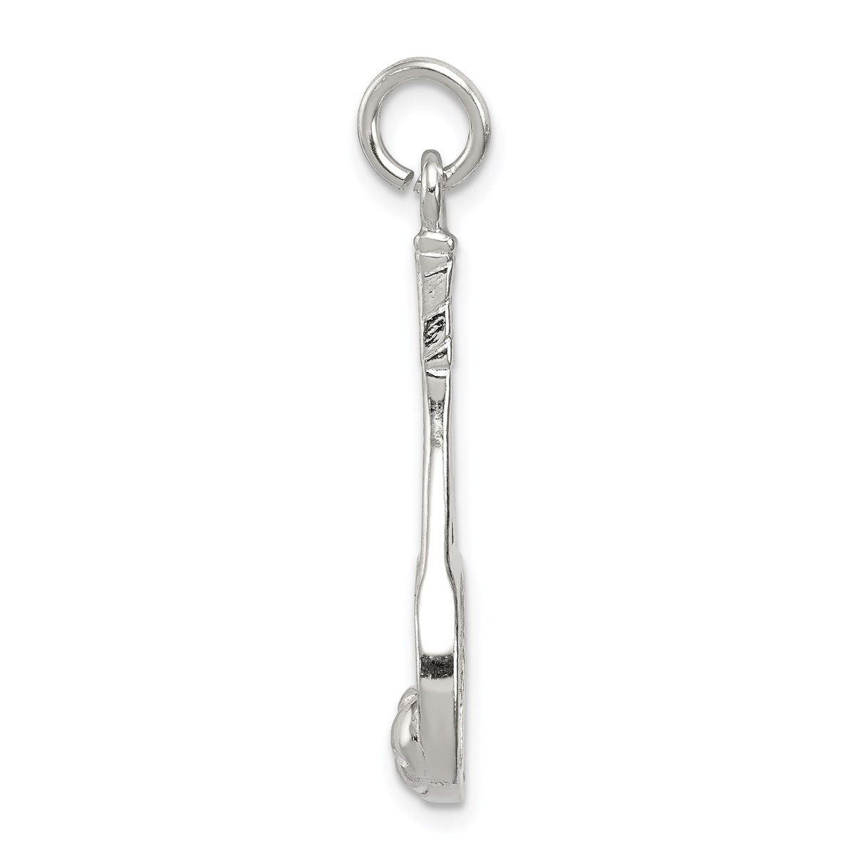 Sterling Silver Tennis Racket Pendant with Ball Detail and Realistic String Design