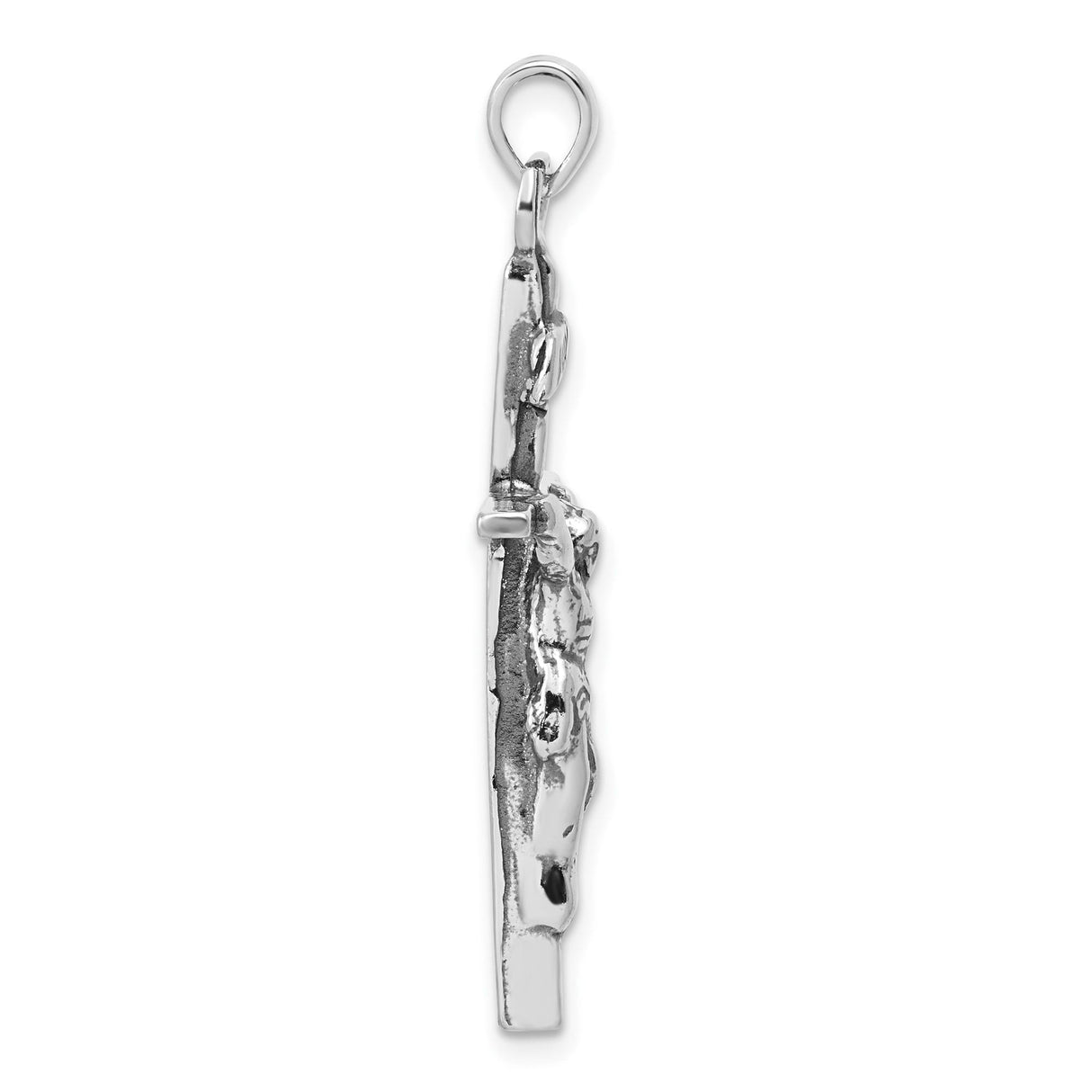 Sterling Silver Crucifix Cross Pendant with Jesus and INRI Detailing, Christian Religious Charm