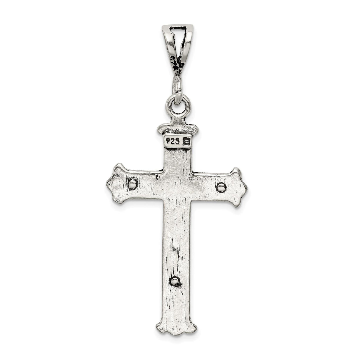 Sterling Silver Crucifix Cross Pendant with Deep Relief Jesus and Flared Tips, Vintage Christian Jewelry