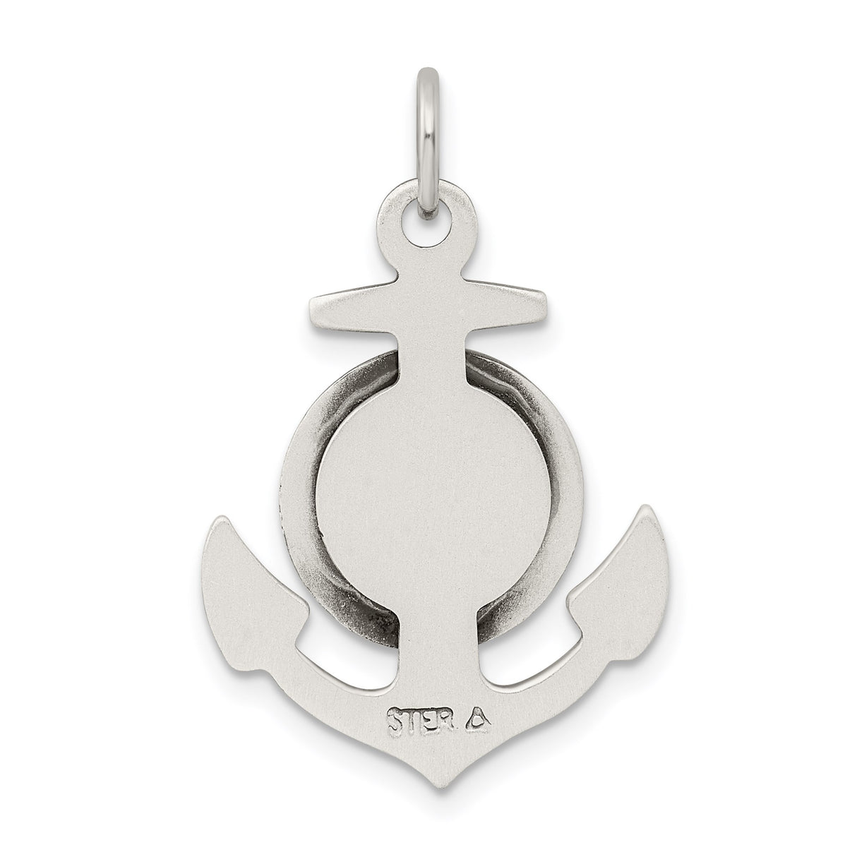 Sterling Silver Saint Christopher Anchor Pendant, Nautical Travel Protection Medallion