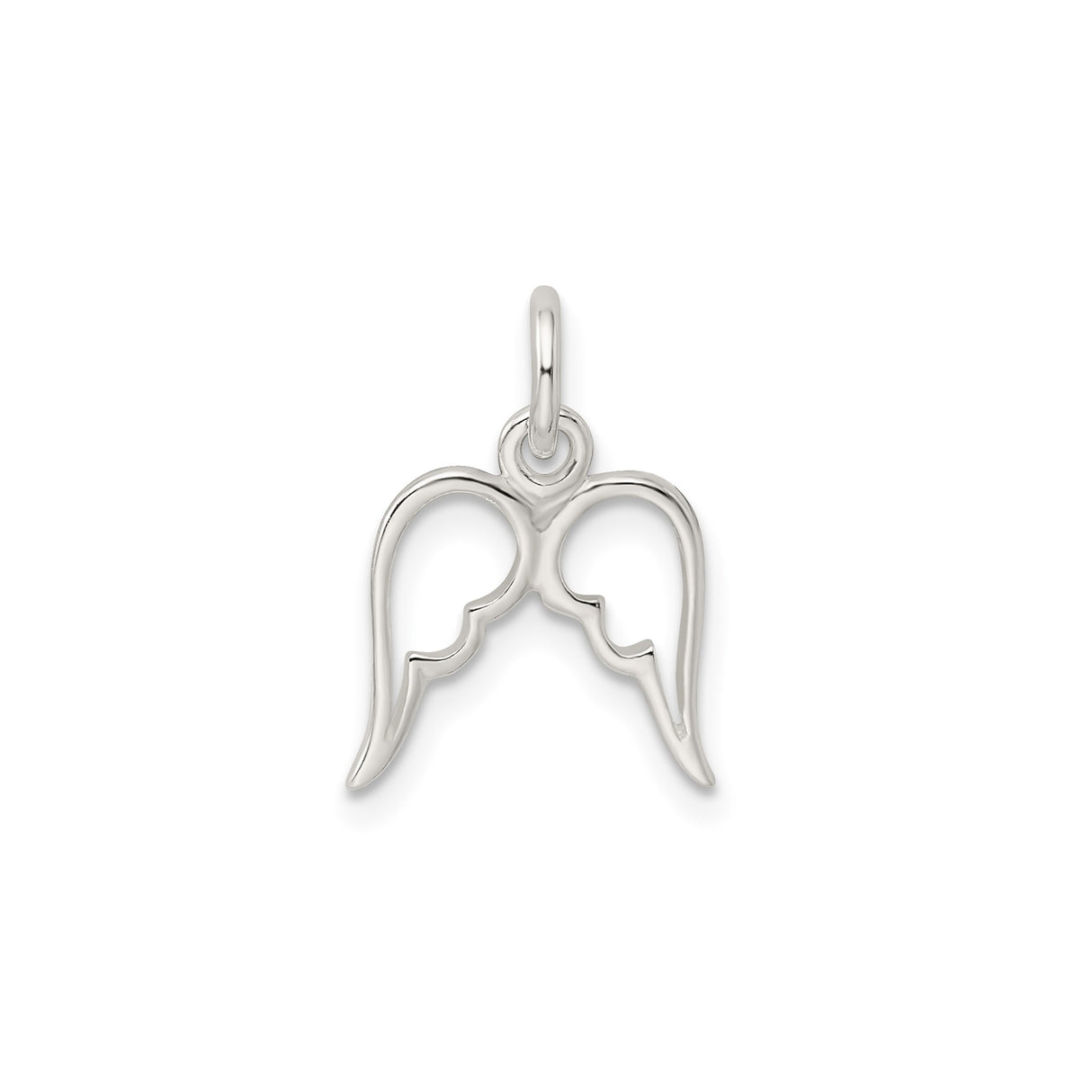 Sterling Silver Angel Wings Pendant with Open Double Wings Design, Spiritual Jewelry for Women