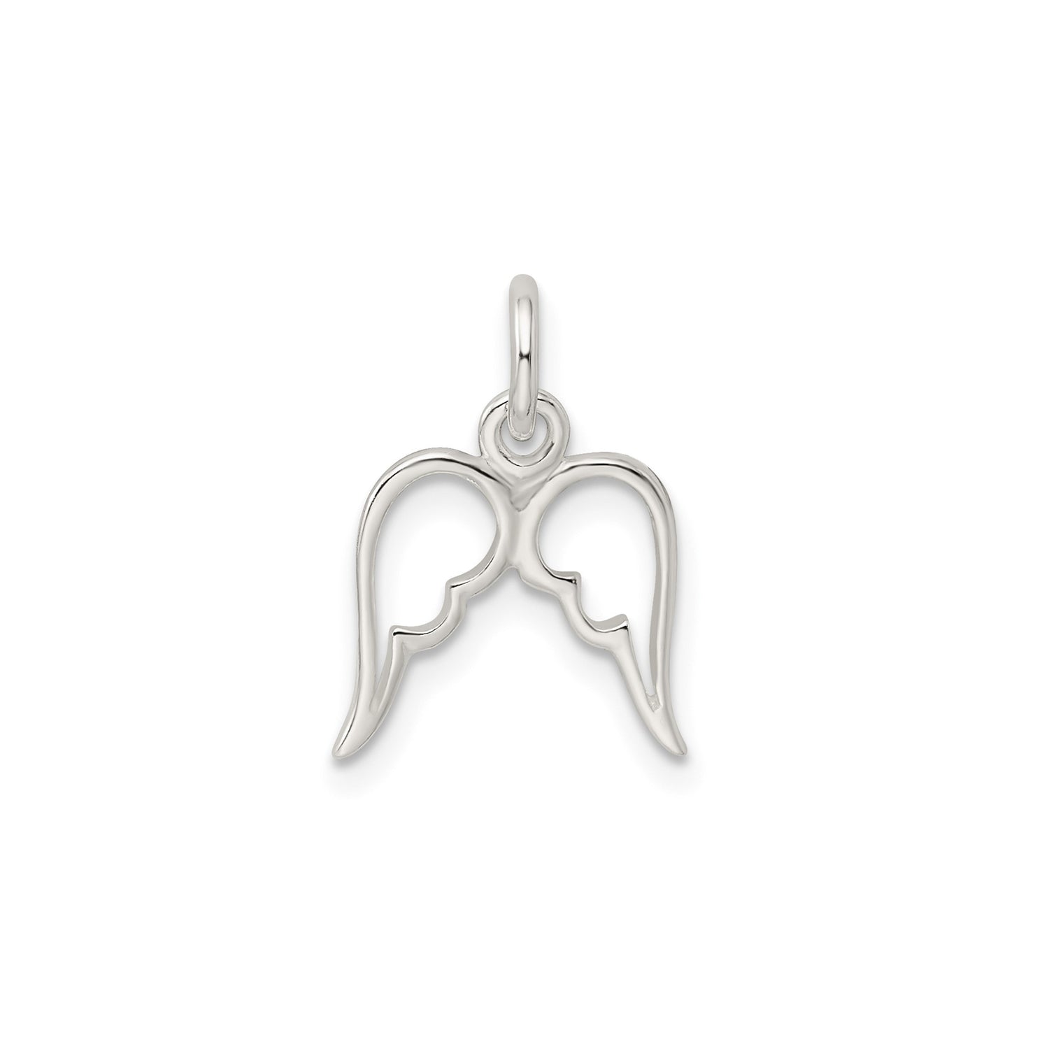 Sterling Silver Angel Wings Pendant with Open Double Wings Design, Spiritual Jewelry for Women