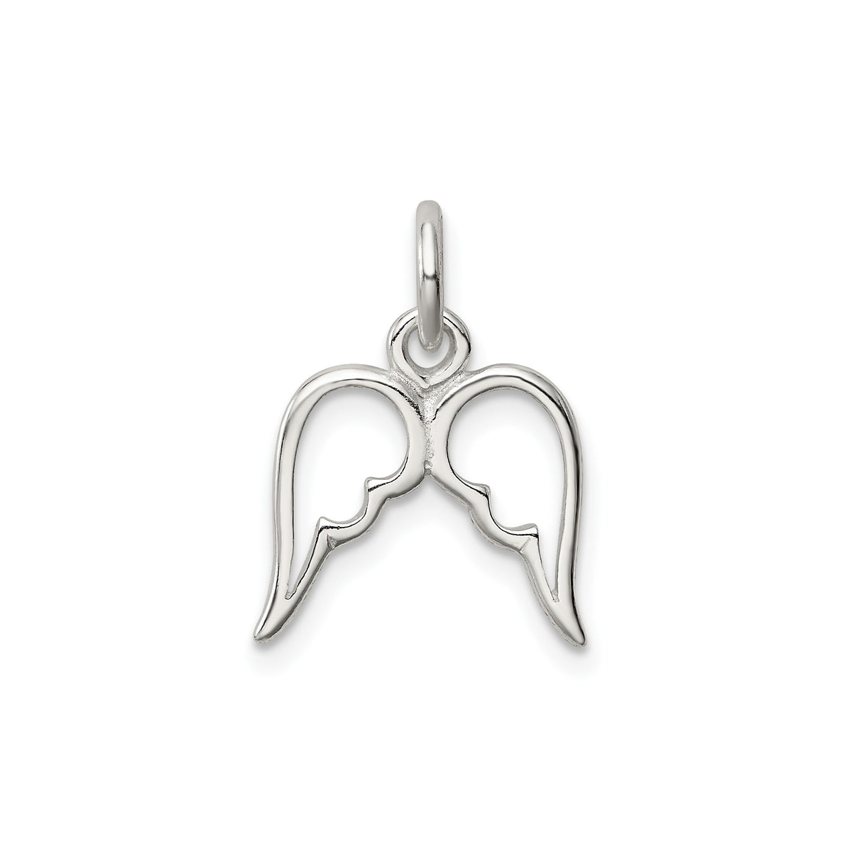 Sterling Silver Angel Wings Pendant with Open Double Wings Design, Spiritual Jewelry for Women