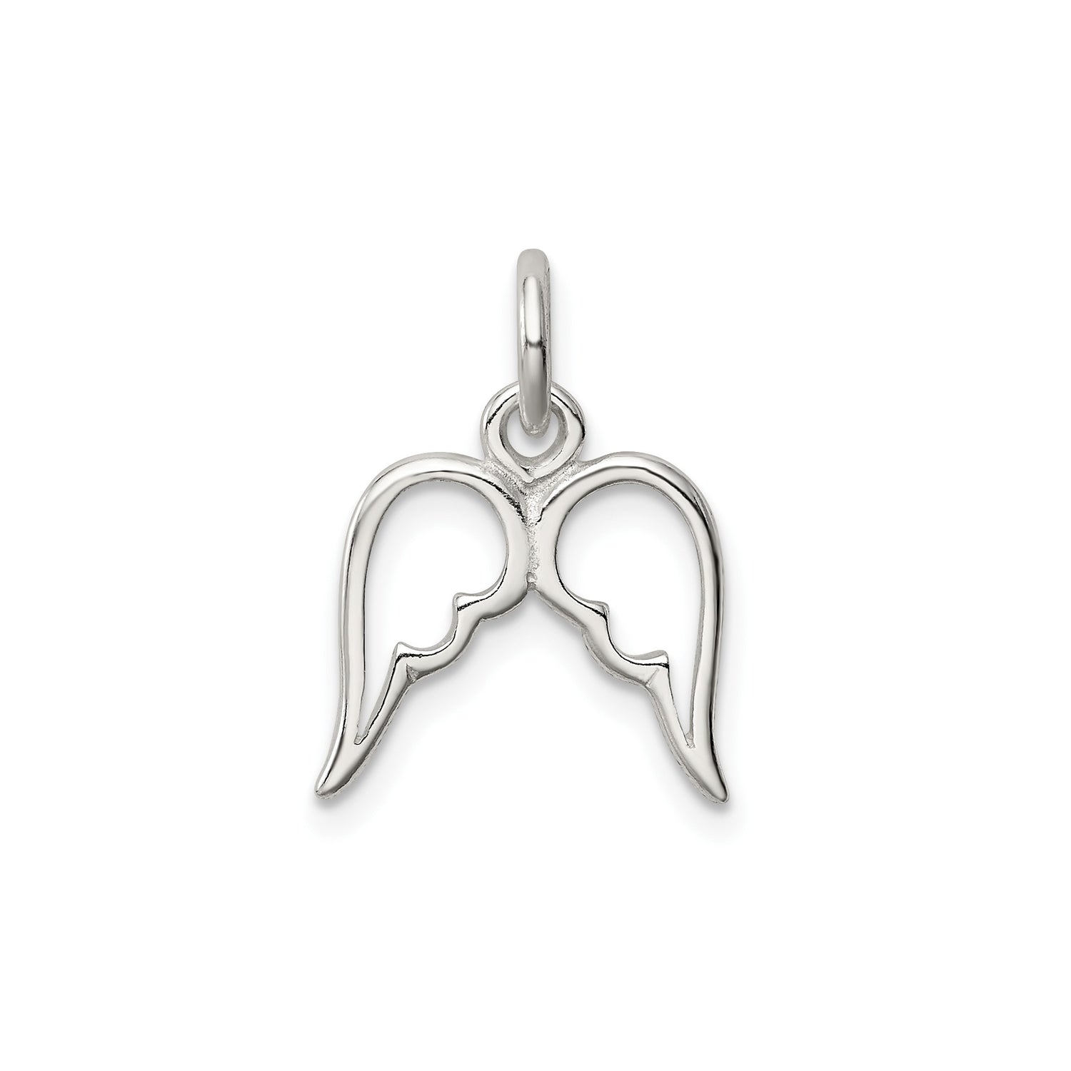 Sterling Silver Angel Wings Pendant with Open Double Wings Design, Spiritual Jewelry for Women
