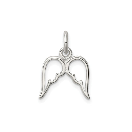 Sterling Silver Angel Wings Pendant with Open Double Wings Design, Spiritual Jewelry for Women