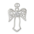 Sterling Silver Angel Pendant with Cubic Zirconia, Baby Footprint Memorial Charm