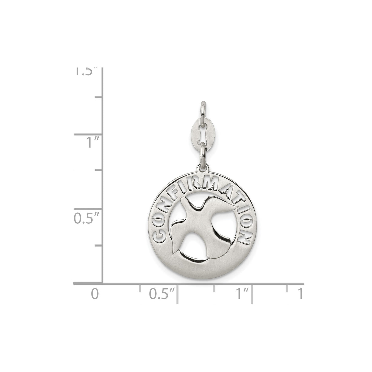 Sterling Silver Confirmation Pendant with Cut Out Dove, Christian Catholic Religious Jewelry
