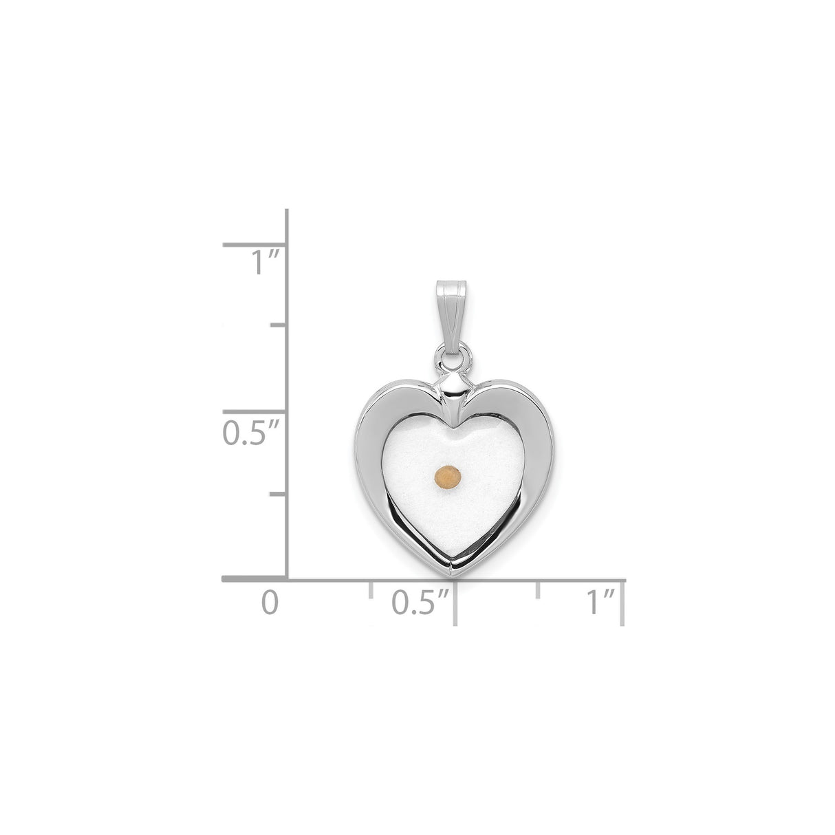 Sterling Silver Heart Pendant with Mustard Seed Resin Charm, Christian Faith Jewelry for Women