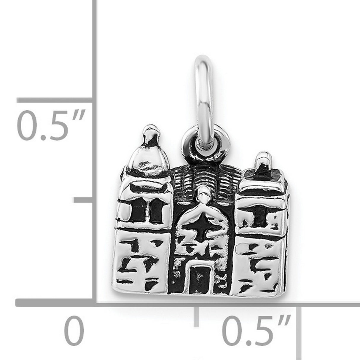 Sterling Silver Cathedral Pendant with Detailed Architecture and Christian Church Design