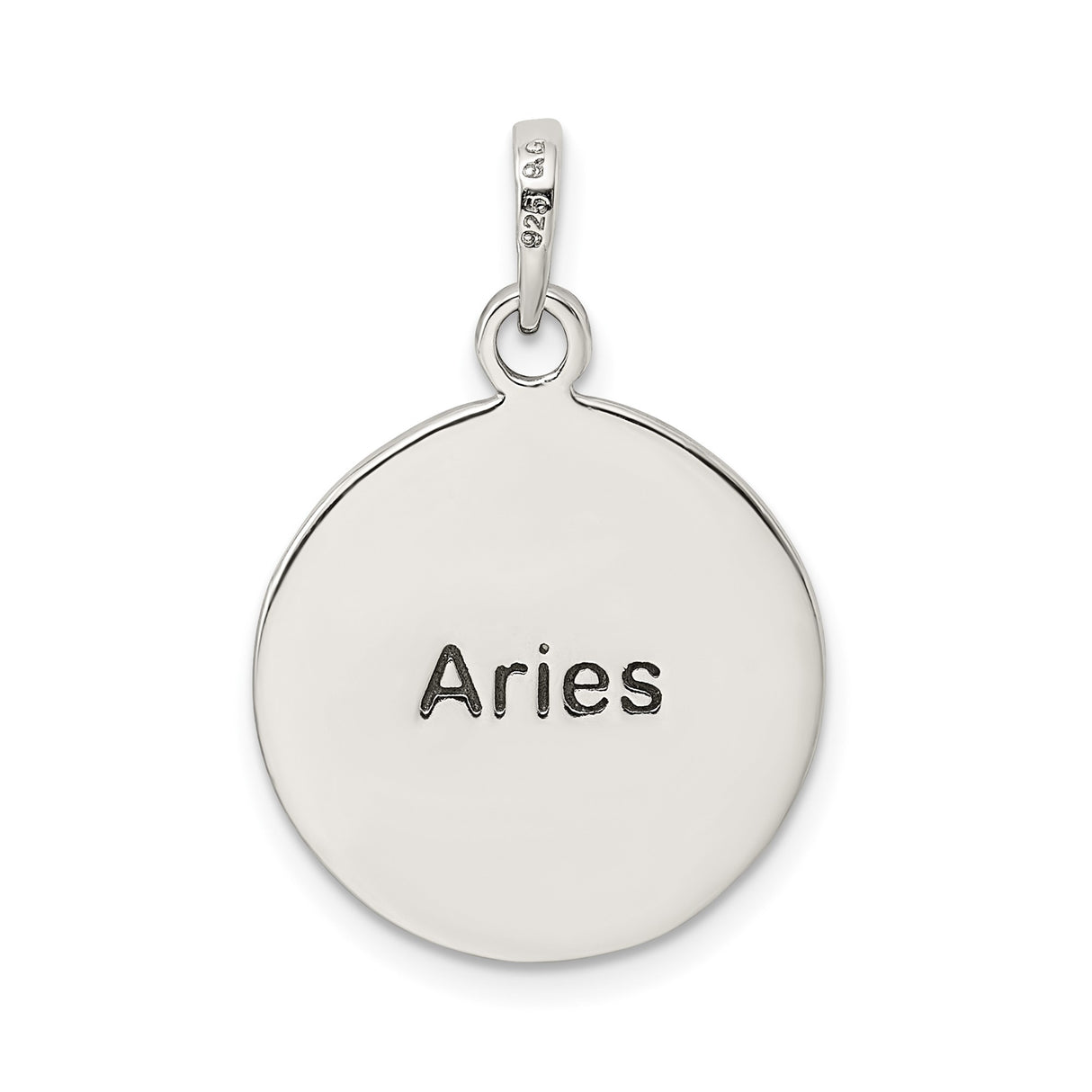 Sterling Silver Aries Zodiac Pendant with Detailed Ram Symbol, Astrology Amulet