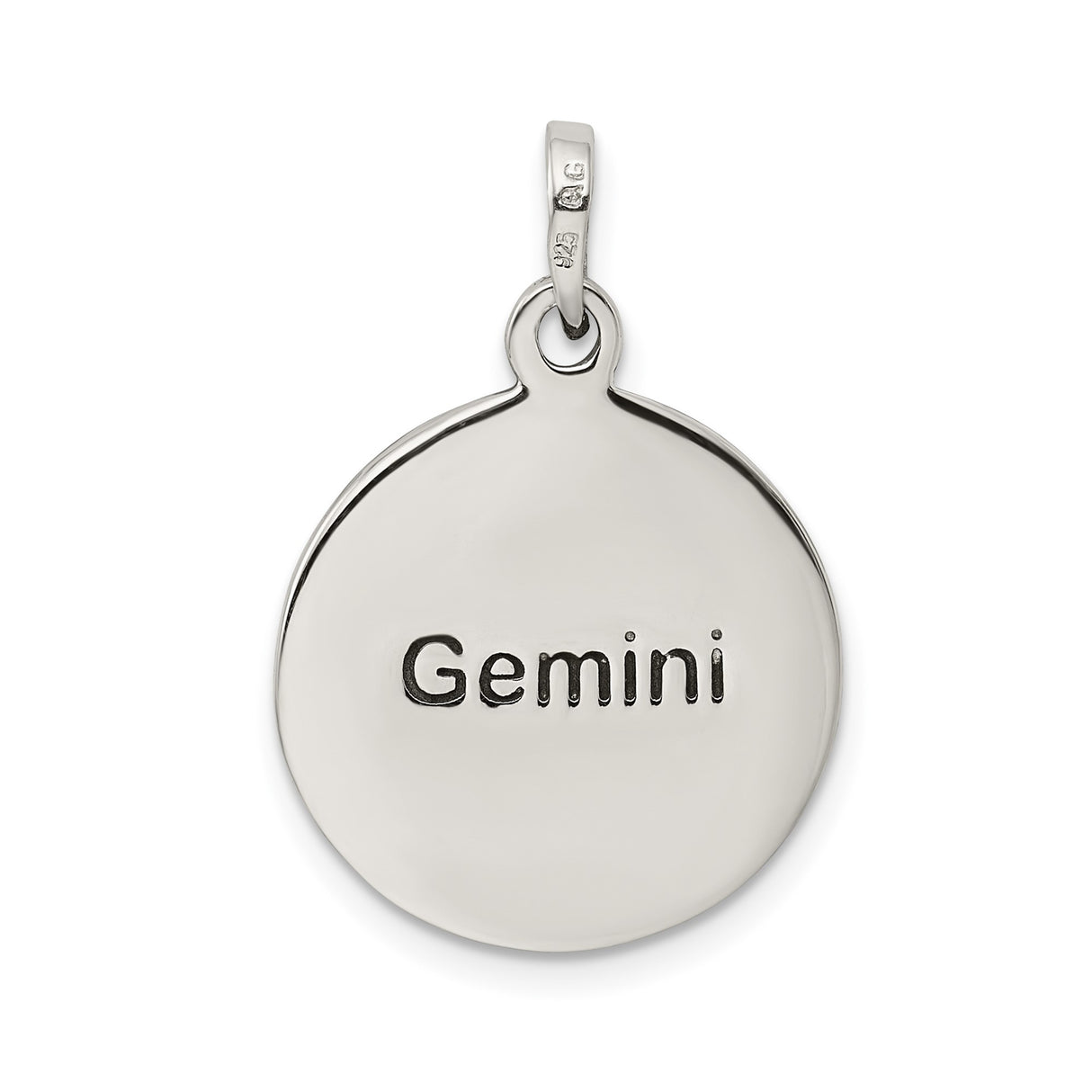 Sterling Silver Gemini Zodiac Pendant with Classical Twin Figures, Unisex Astrology Charm