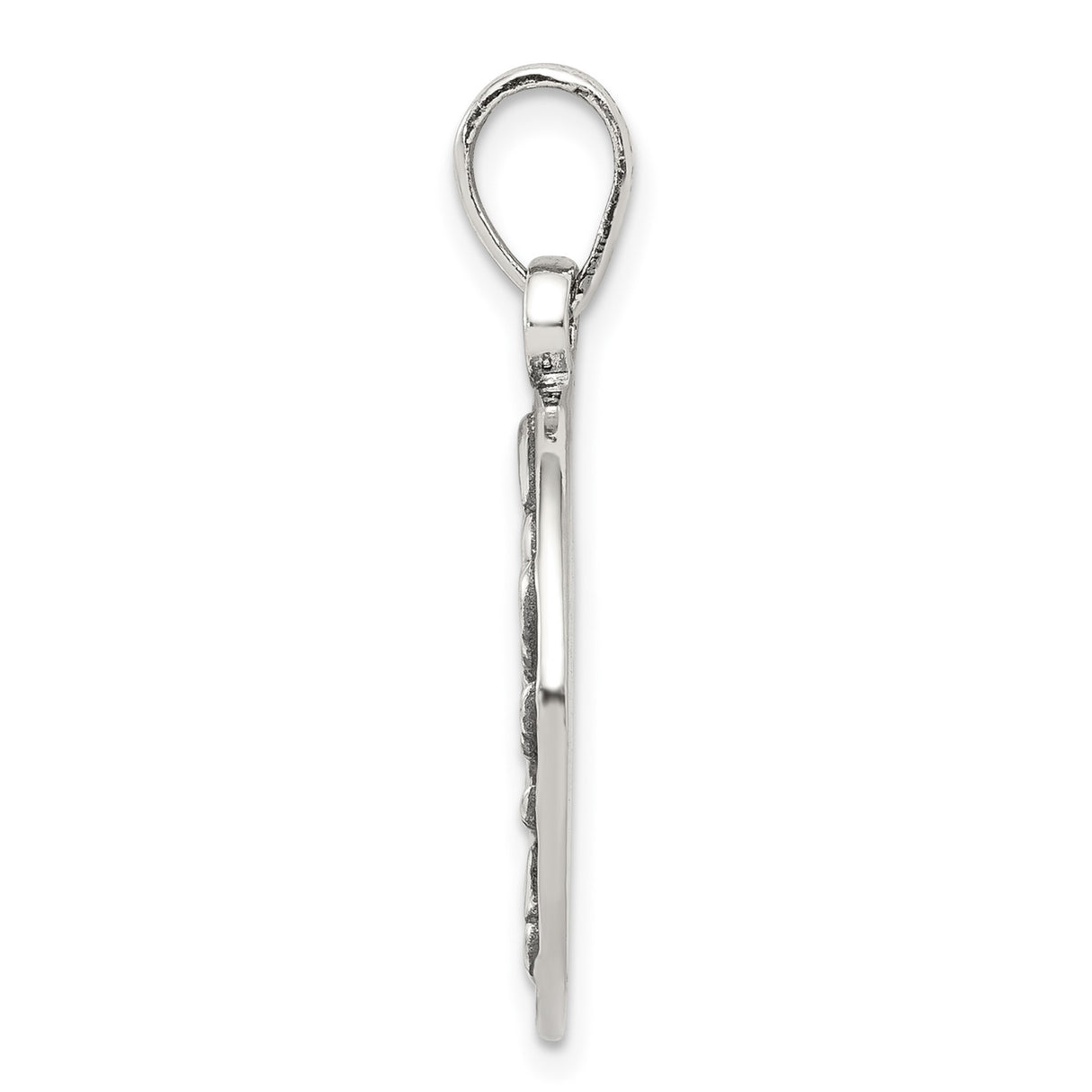 Sterling Silver Pendant with Cancer Zodiac Crab Design on Textured Round Disc