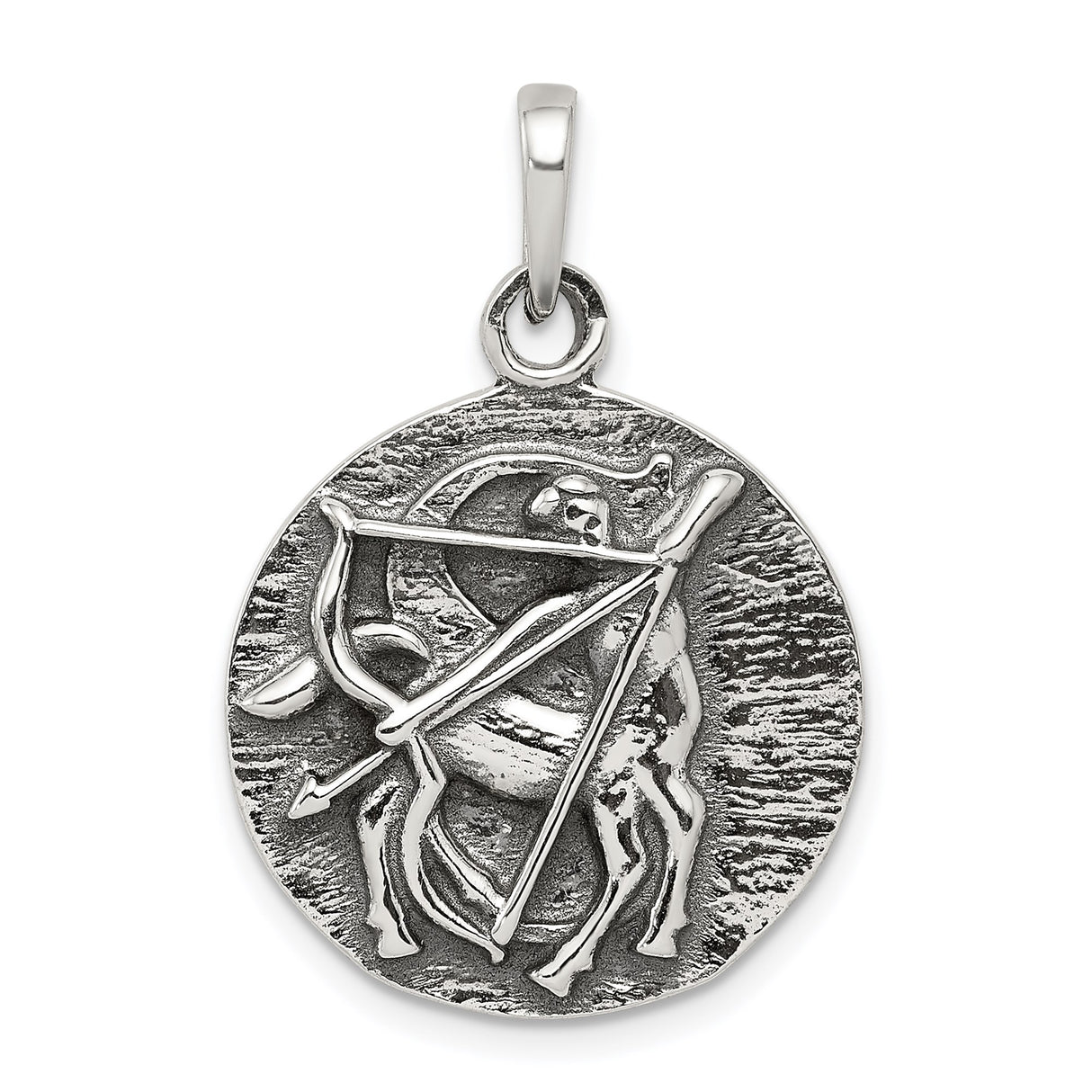Sterling Silver Sagittarius Zodiac Pendant with Centaur Symbol Design
