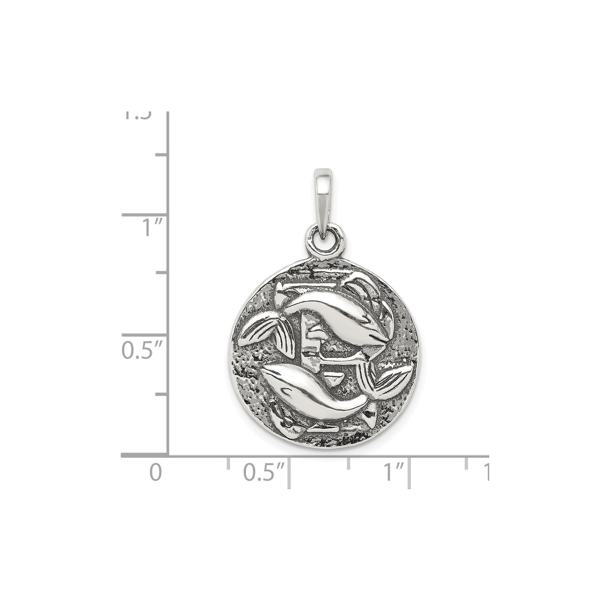 Sterling Silver Pisces Zodiac Pendant with Swimming Dual Fish Design for Women or Unisex