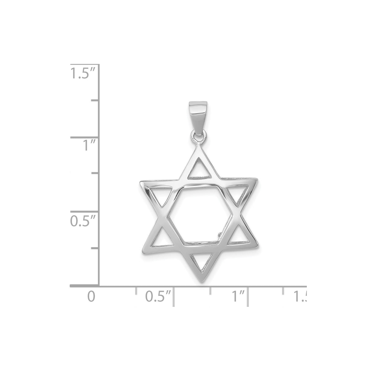 Sterling Silver Star of David Pendant, Openwork Jewish Faith Charm for Women or Unisex