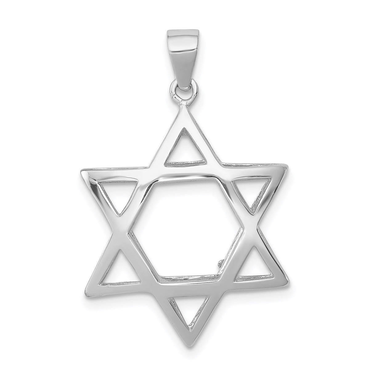 Sterling Silver Star of David Pendant, Openwork Jewish Faith Charm for Women or Unisex