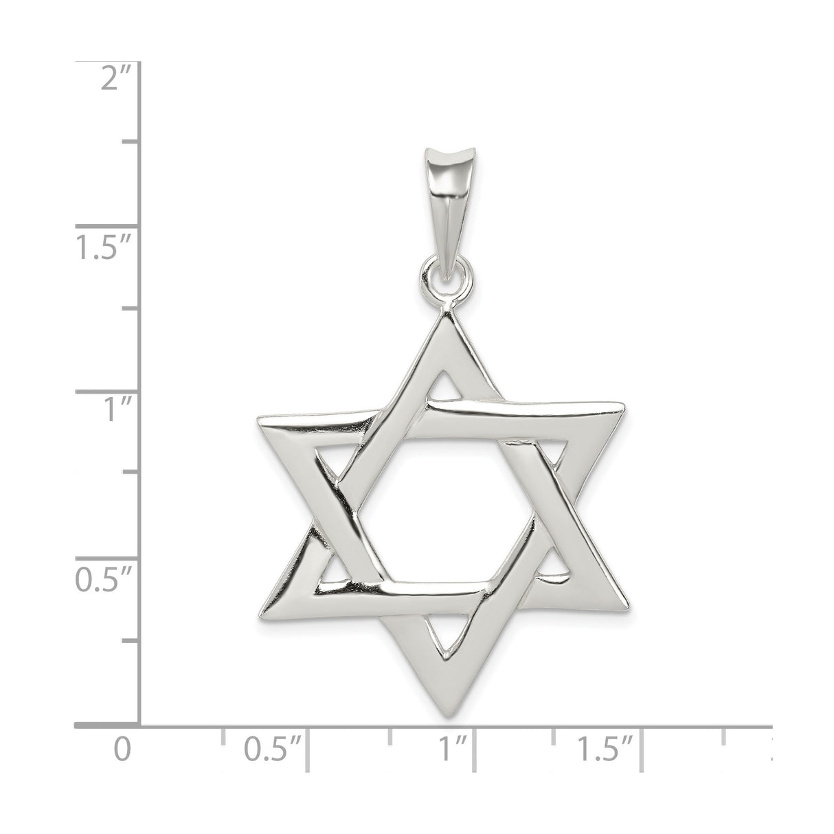 Sterling Silver Star of David Pendant with Interlocking Triangle Design, Jewish Faith Symbol