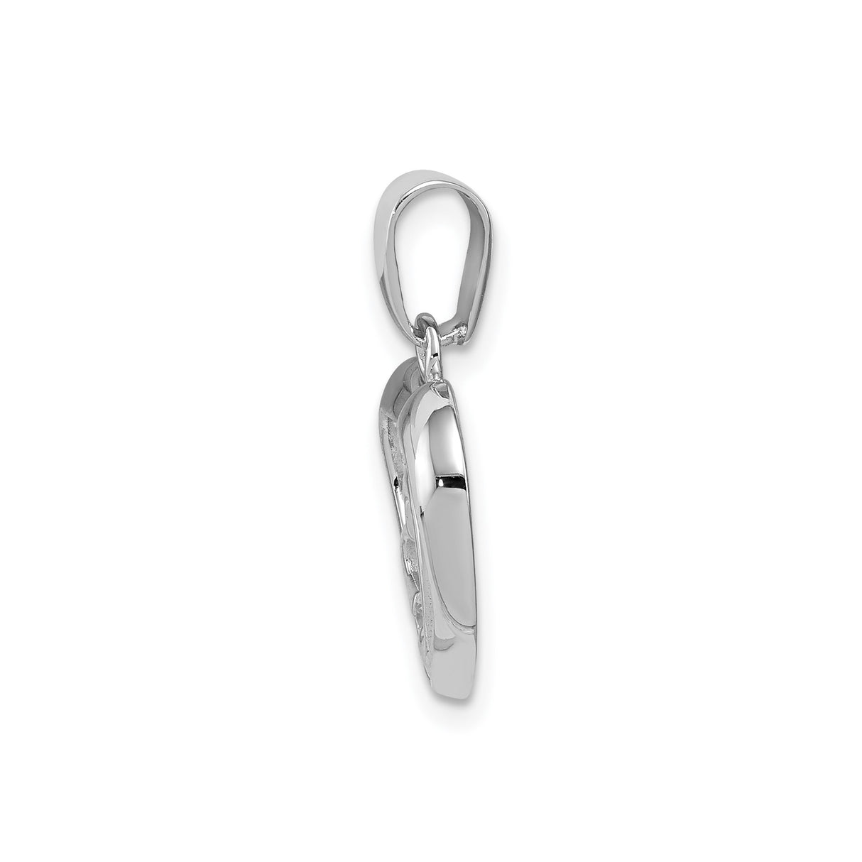 Sterling Silver Heart Pendant with Intertwined Open Hearts and Cubic Zirconia Accent