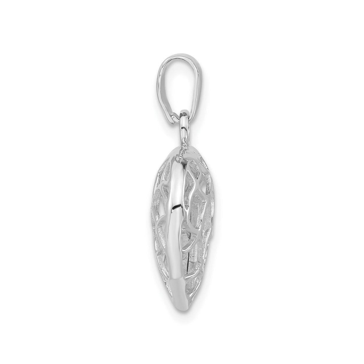 Sterling Silver Heart Pendant with Openwork Abstract Design, Minimalist Romantic Jewelry for Women