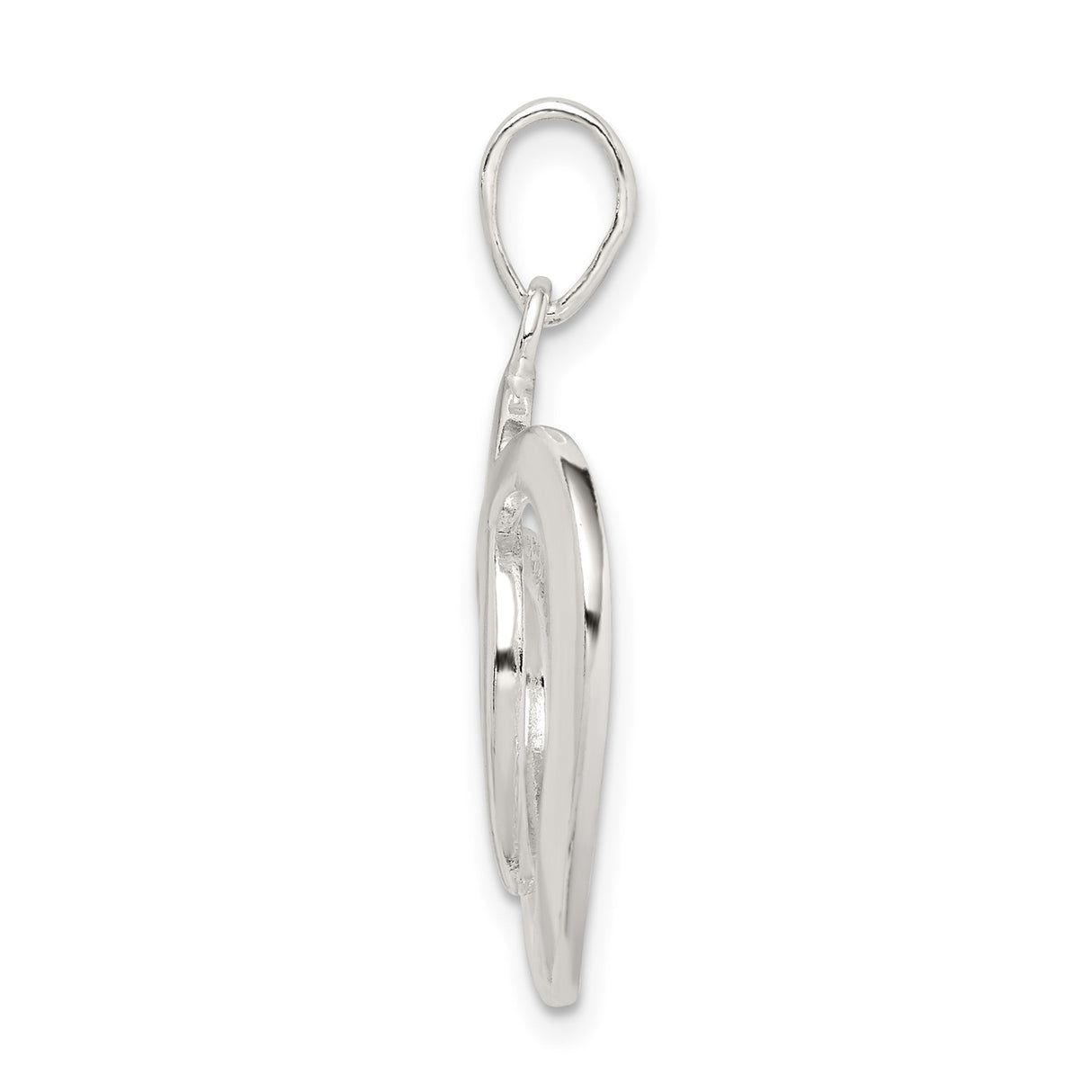 Sterling Silver Heart Pendant with Interlocking Open Hearts, Romantic Unity Design