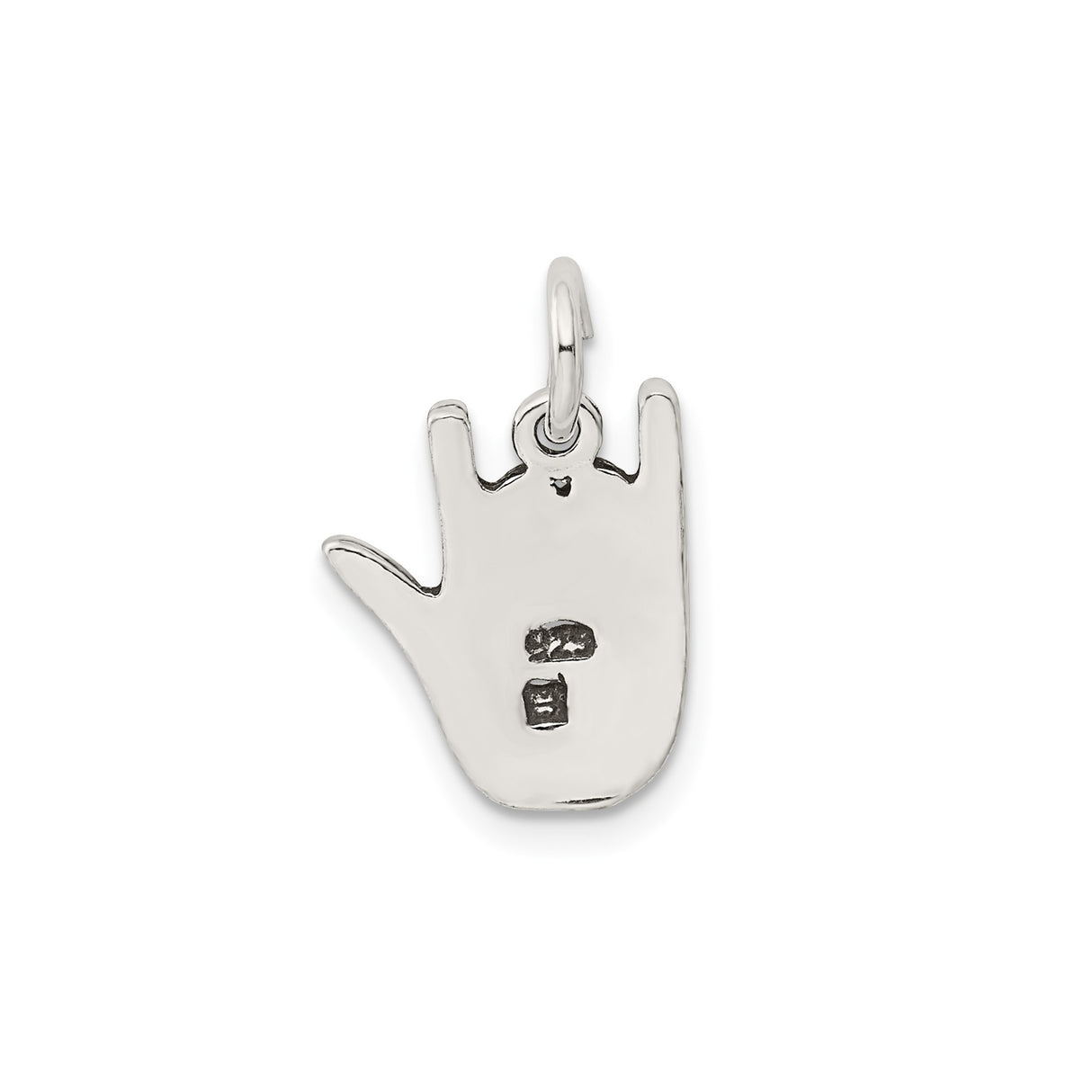 Sterling Silver Pendant with ASL Hand Symbol and Heart, Unisex Sign Language Charm
