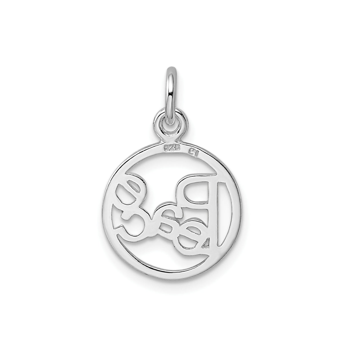 Sterling Silver Peace Pendant with Open Circle Design, Inspirational Spiritual Jewelry